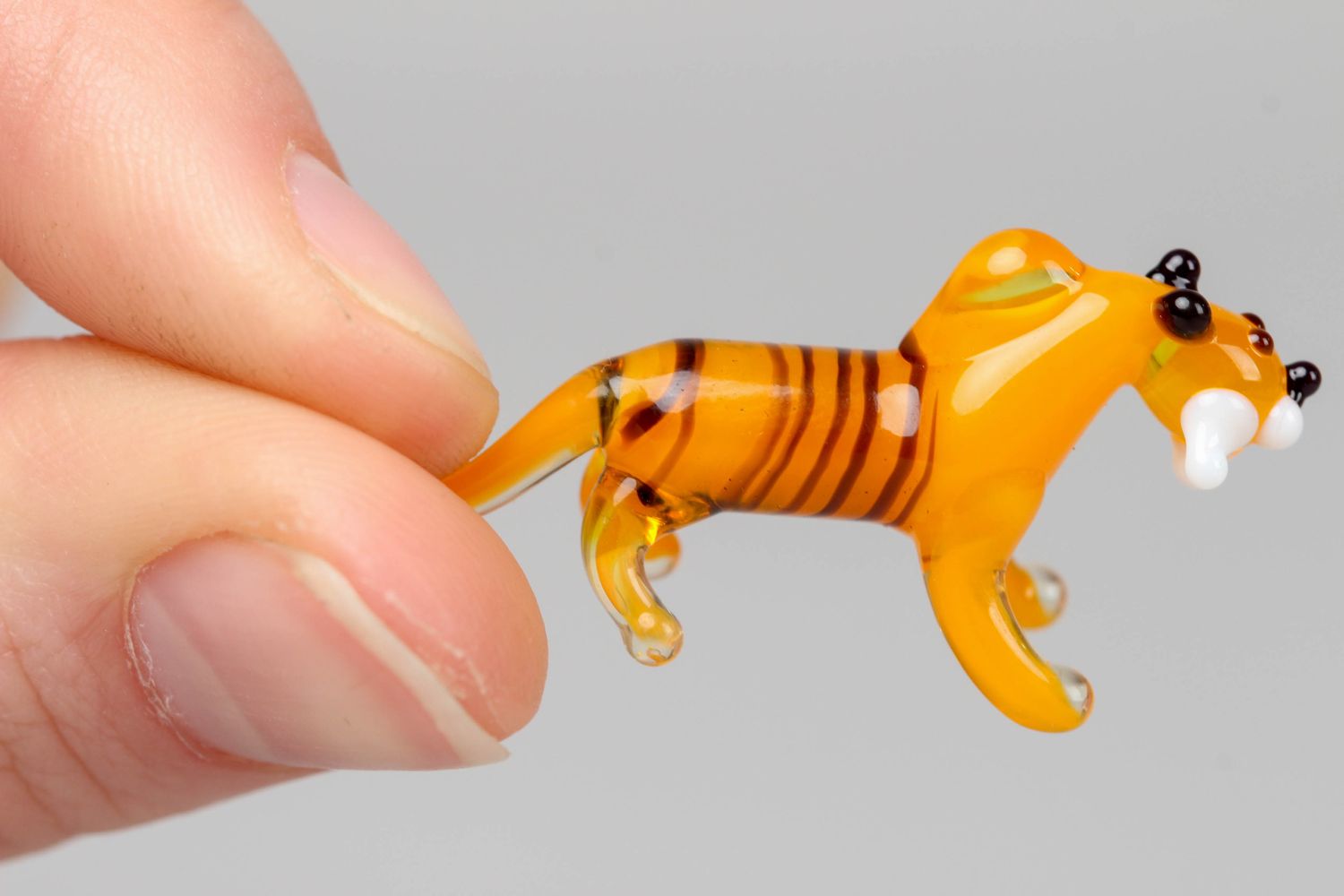 Figurine en verre originale en forme de tigre photo 3