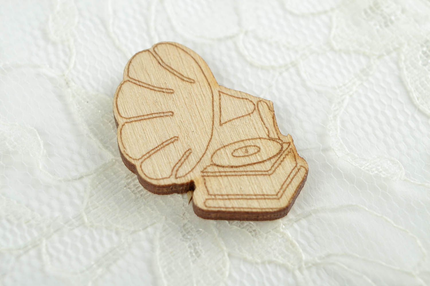 Handgemachte Figur zum Bemalen Holz Rohlinge Miniatur Figur Grammophon schön foto 1