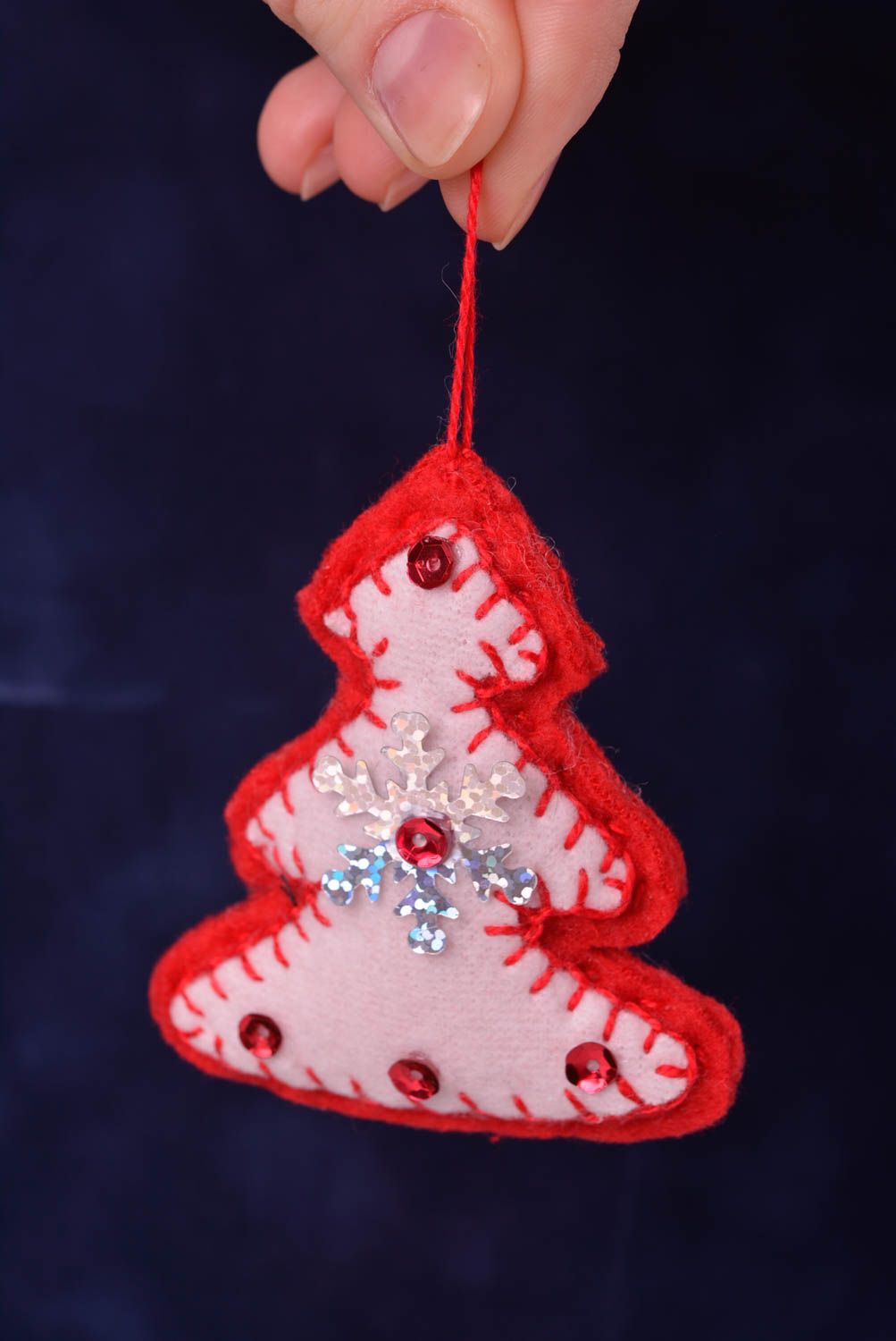 Jouet Noël fait main Suspension décorative sapin en feutre Déco Noël originale photo 2