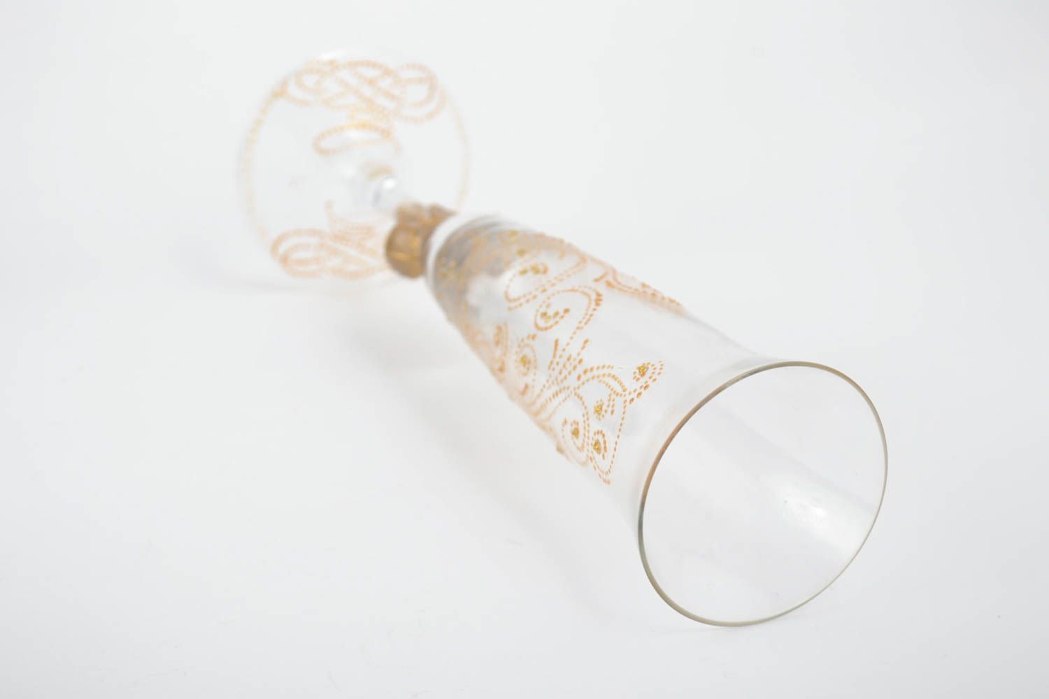 Flûte à champagne faite main vaisselle en verre Cadeau original peinte jolie photo 3