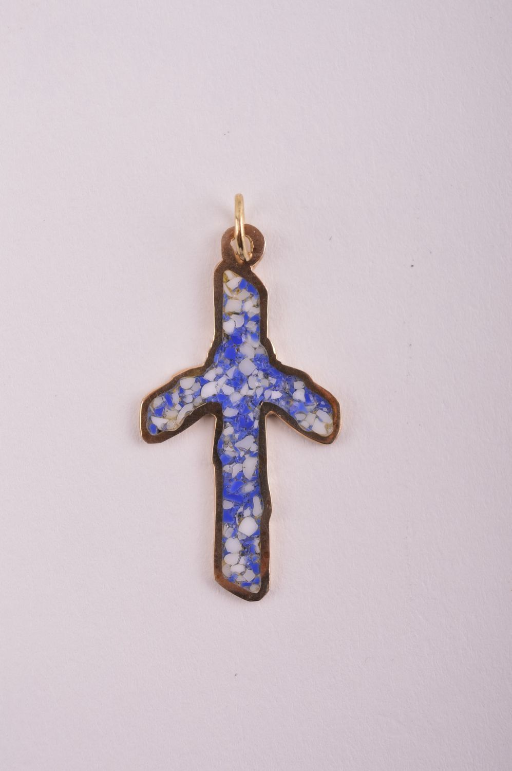 Cruz artesanal para el cuello recuerdo religioso original regalo para amigo foto 2