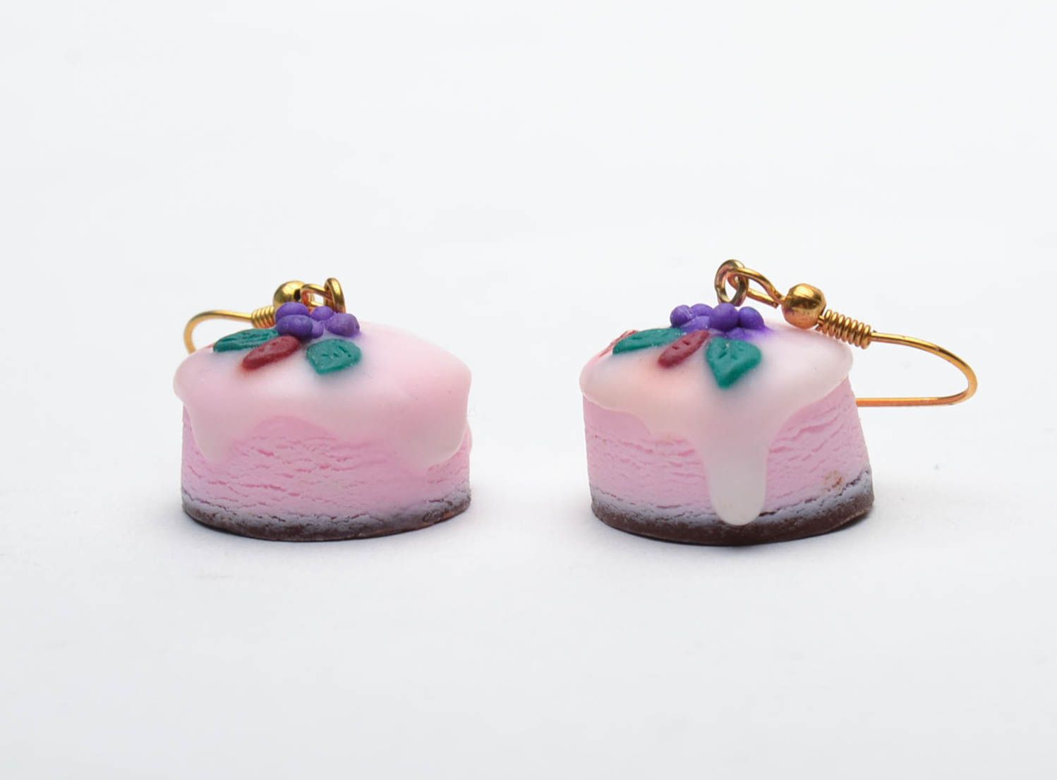 Round polymer clay earrings photo 3