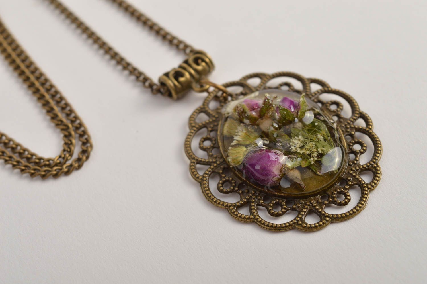 Handmade pendant unusual pendant resin jewelry gift ideas epoxy resin accessory photo 3