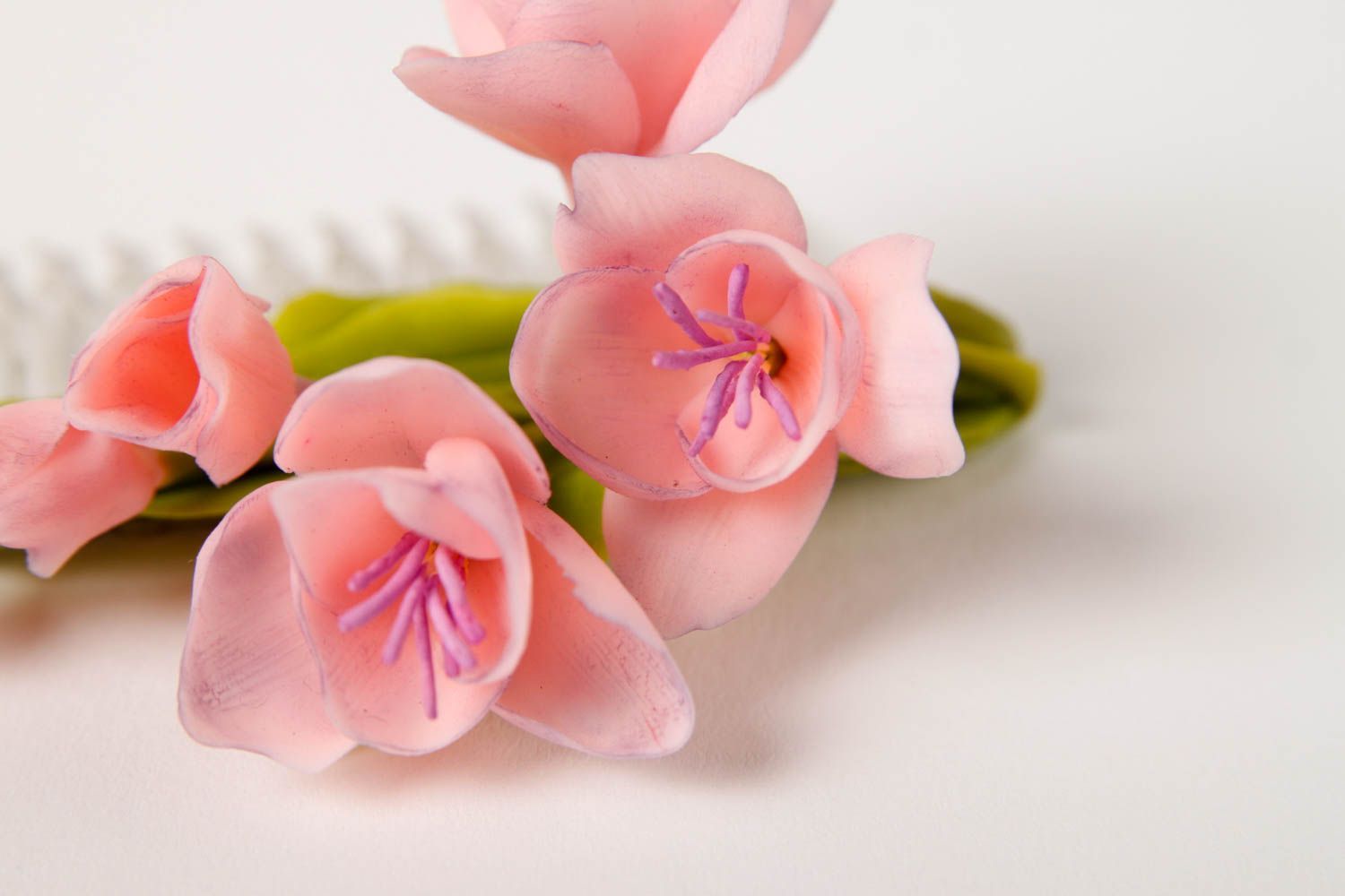 Haar Kamm handmade Haarschmuck Blumen Haar Accessoire originelles Geschenk rosa foto 5