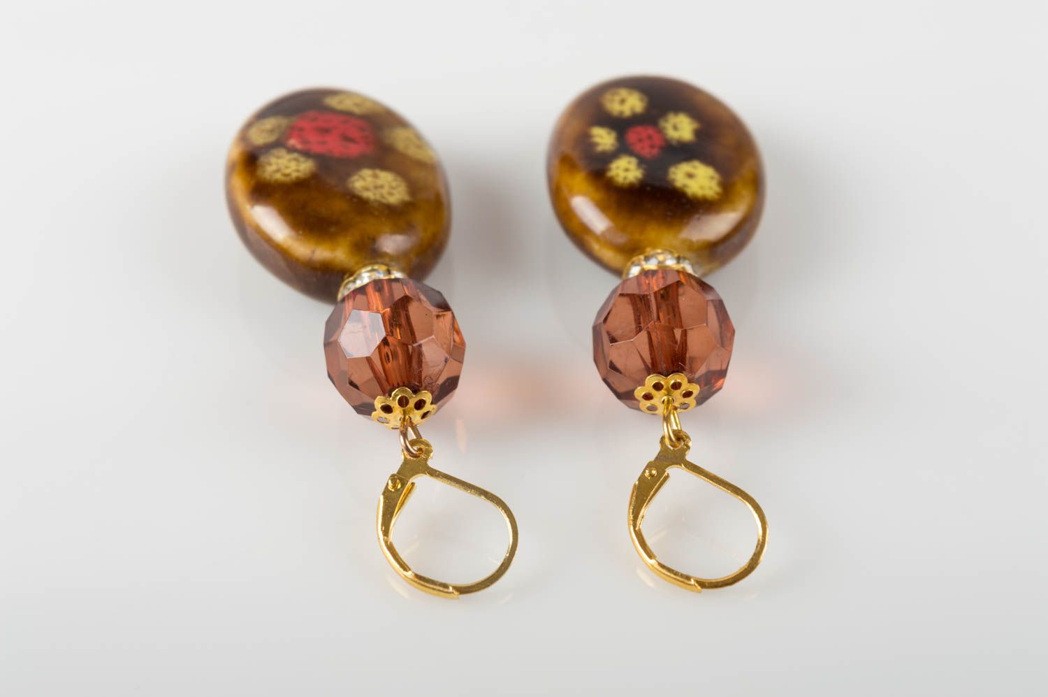 Beautiful handmade plastic crystal earrings designer jewelry fashion accessories photo 3