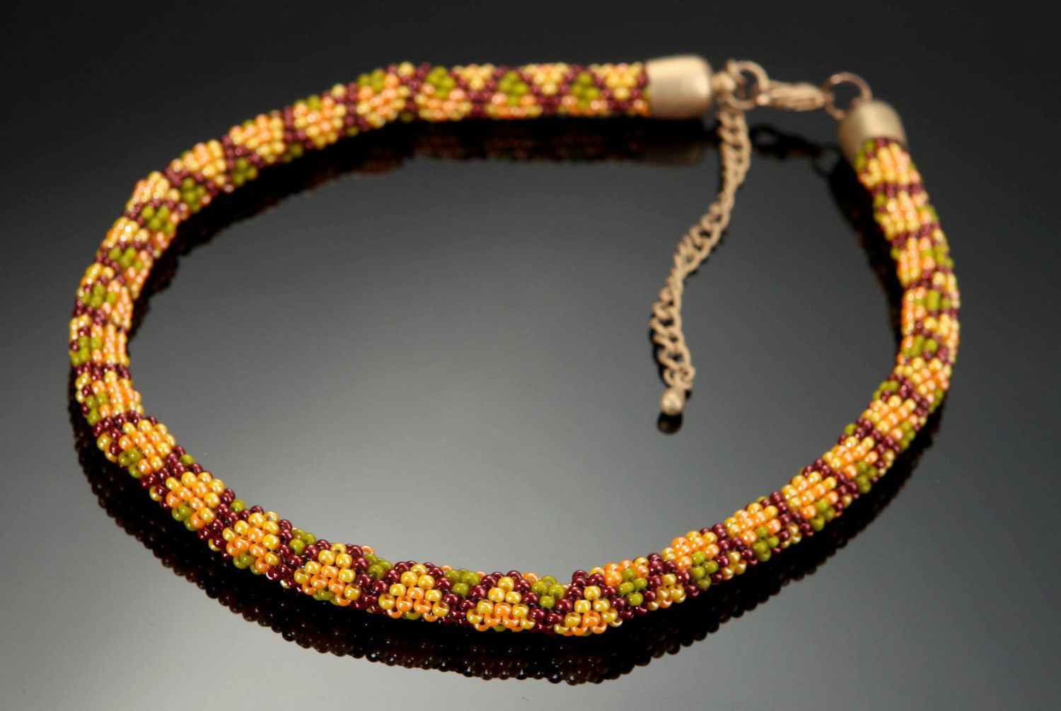 Necklace made of czech beads Snake photo 1
