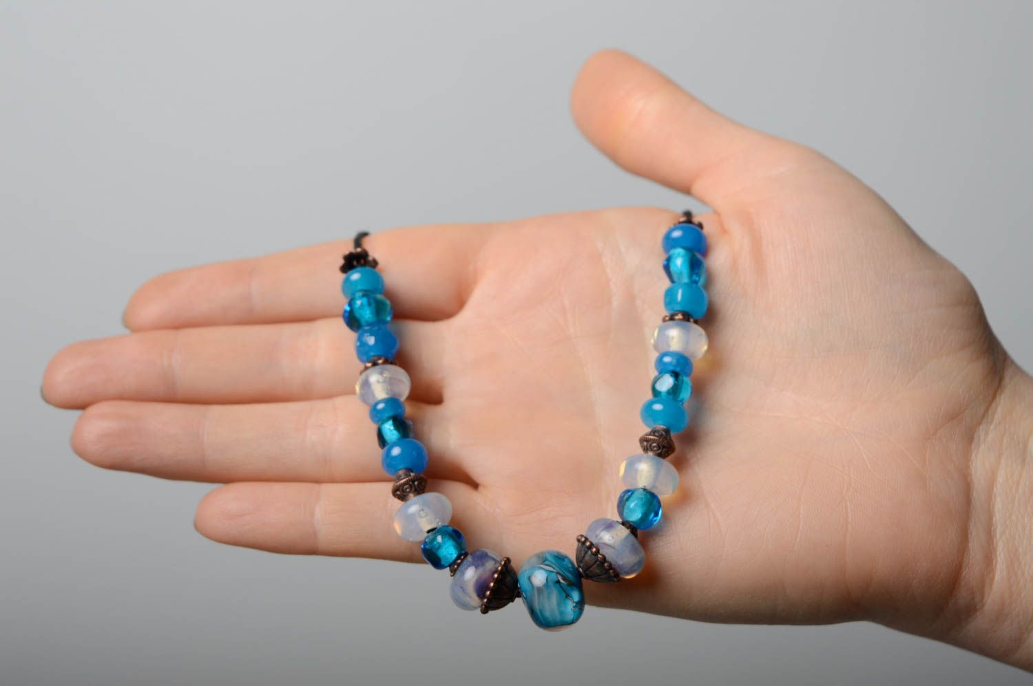 Lampwork glass necklace photo 5