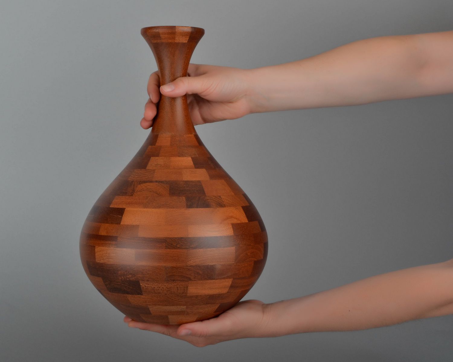 15 inches wooden wine carafe vase for home décor 3 lb photo 5