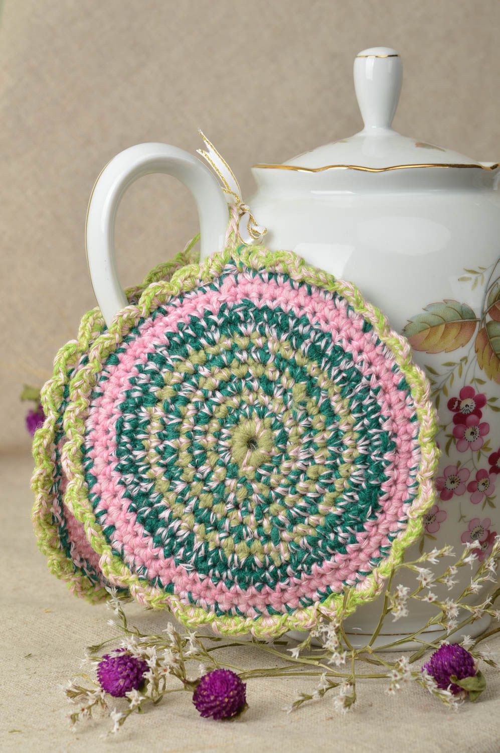 Stylish handmade pot holder crochet potholder home goods crochet ideas photo 1