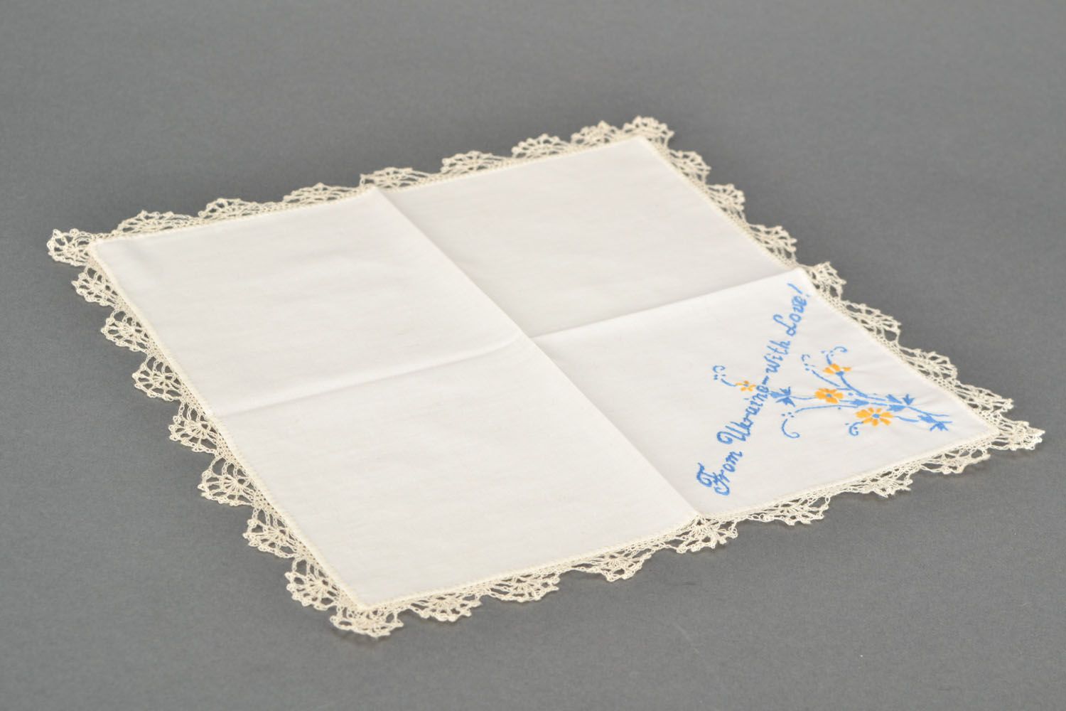 Handkerchief with embroidery From Ukraine with love photo 2