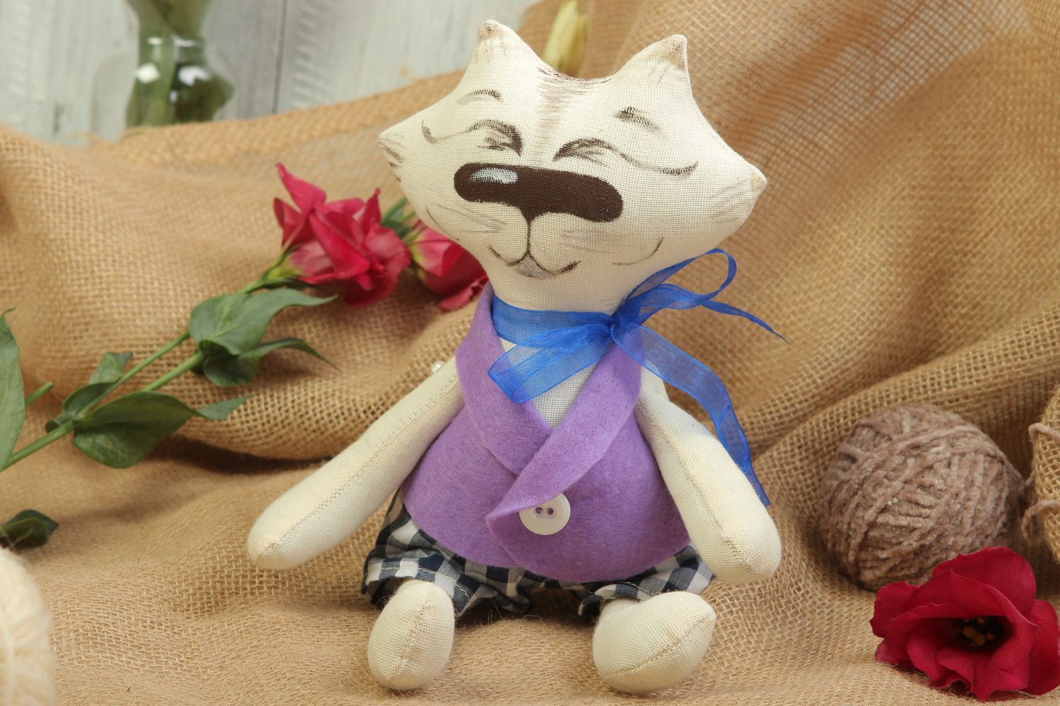 Beautiful lovely toy stylish unusual accessories designer handmade cat photo 1