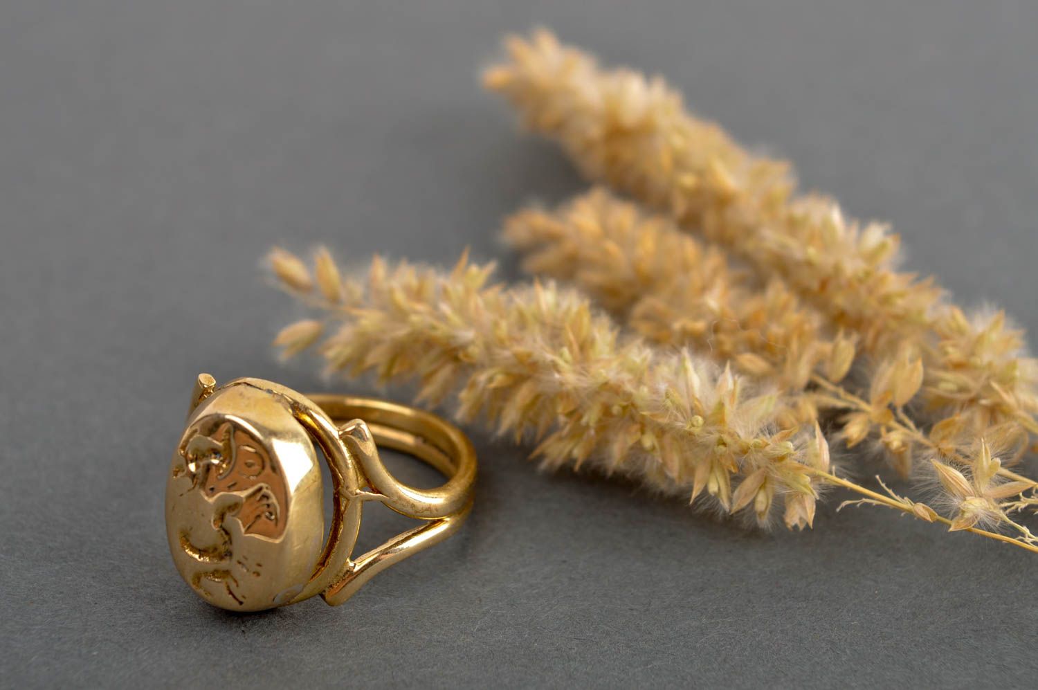 Handmade brass jewelry unusual metal accessory unisex ring beautiful ring photo 1