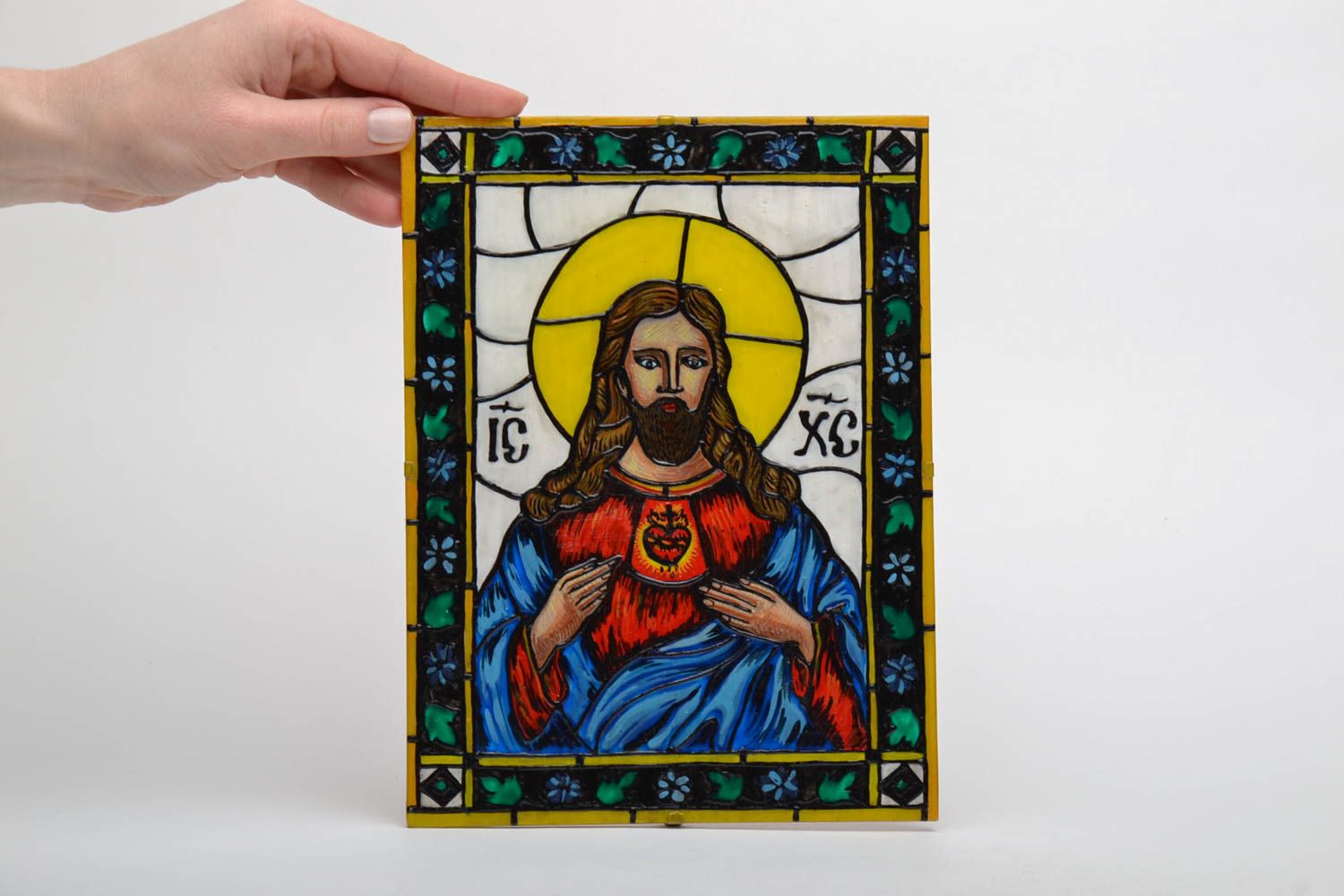 Petite icône Jésus-Christ faite main photo 2