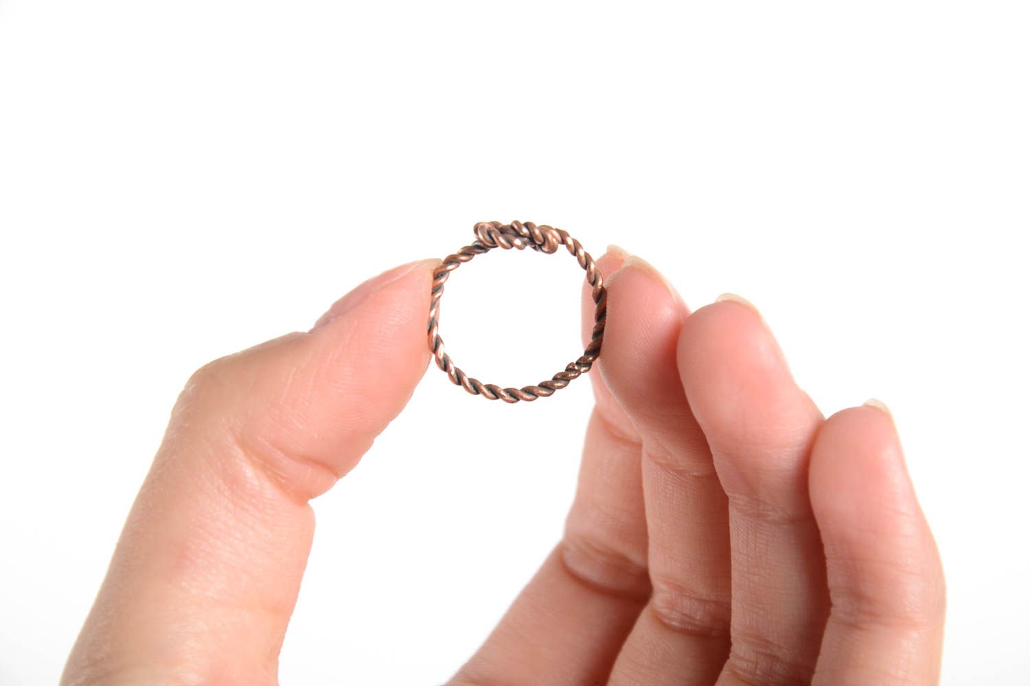 Необычное кольцо ручной работы женское кольцо и медной проволоки красивое кольцо фото 3