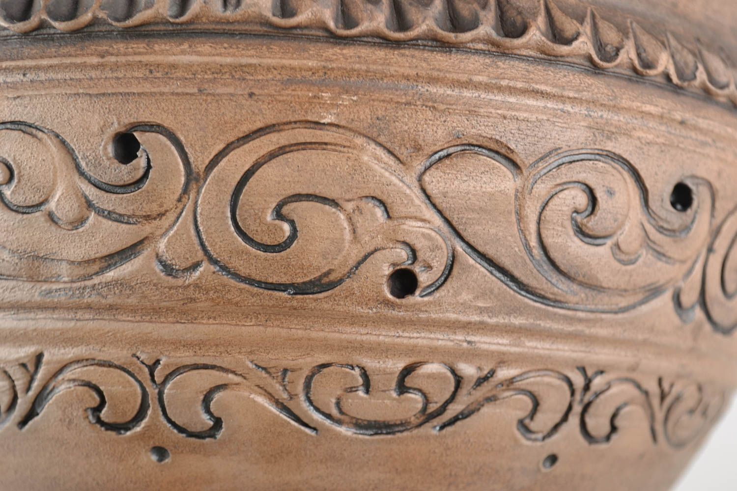 Pote artesanal de cerámica hecho a mano de barro blanco de 1 l de capacidad foto 3