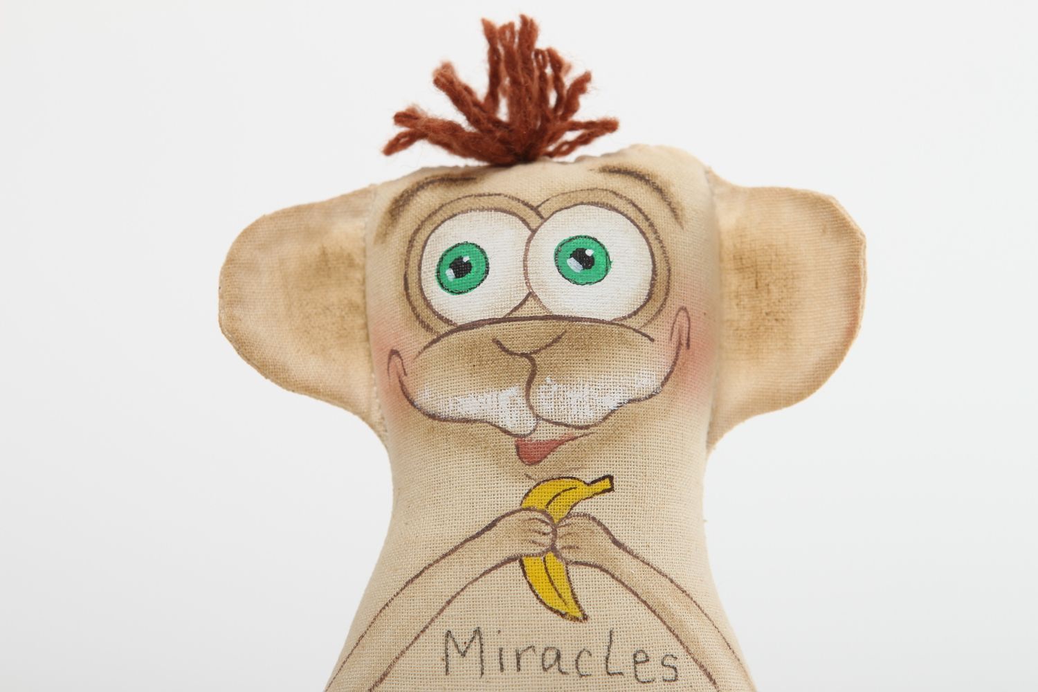 Peluche de animal mono hecho a mano juguete de tela regalo original para amiga foto 3