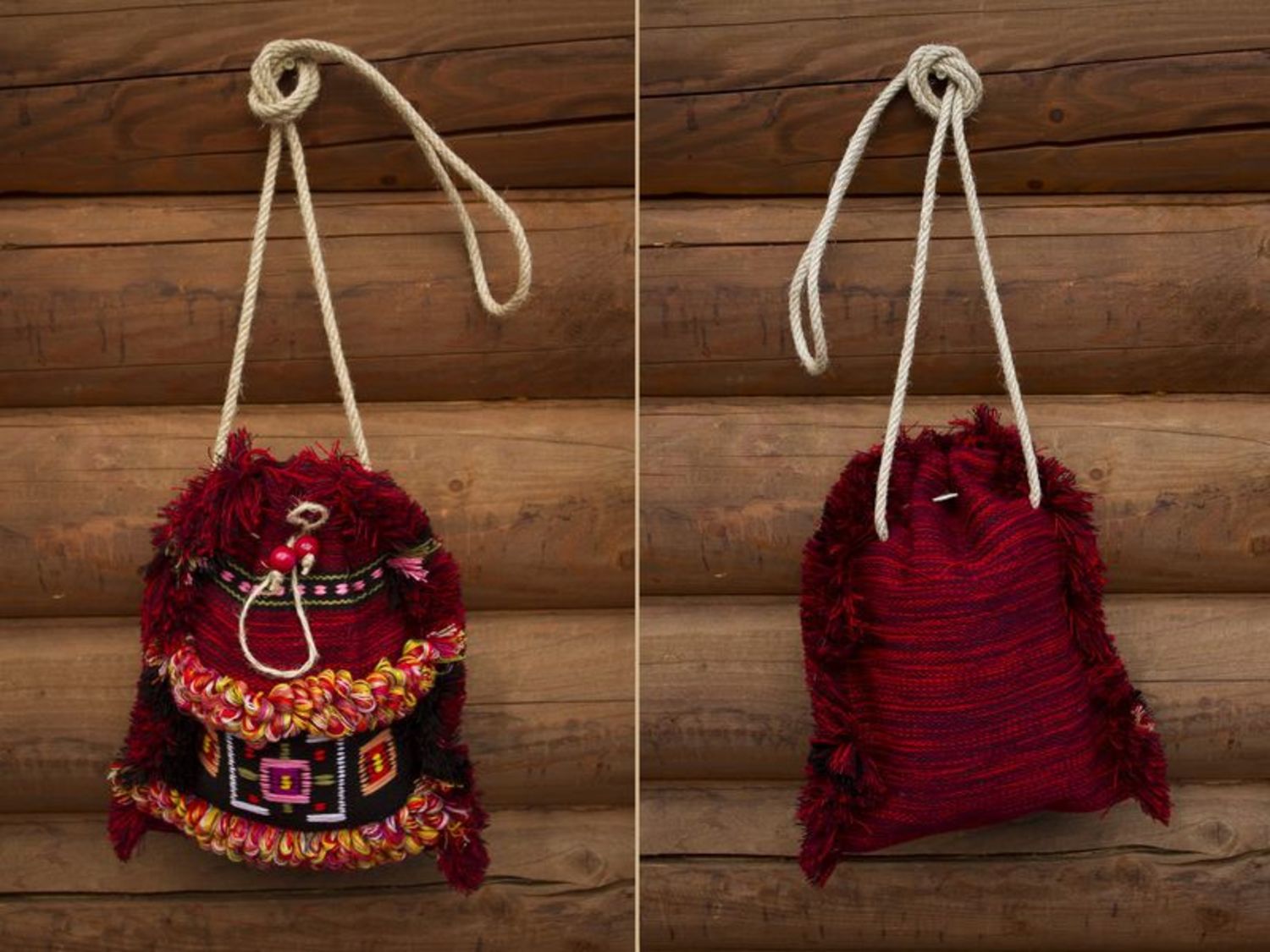 Bolsa de lana en estilo étnico foto 1