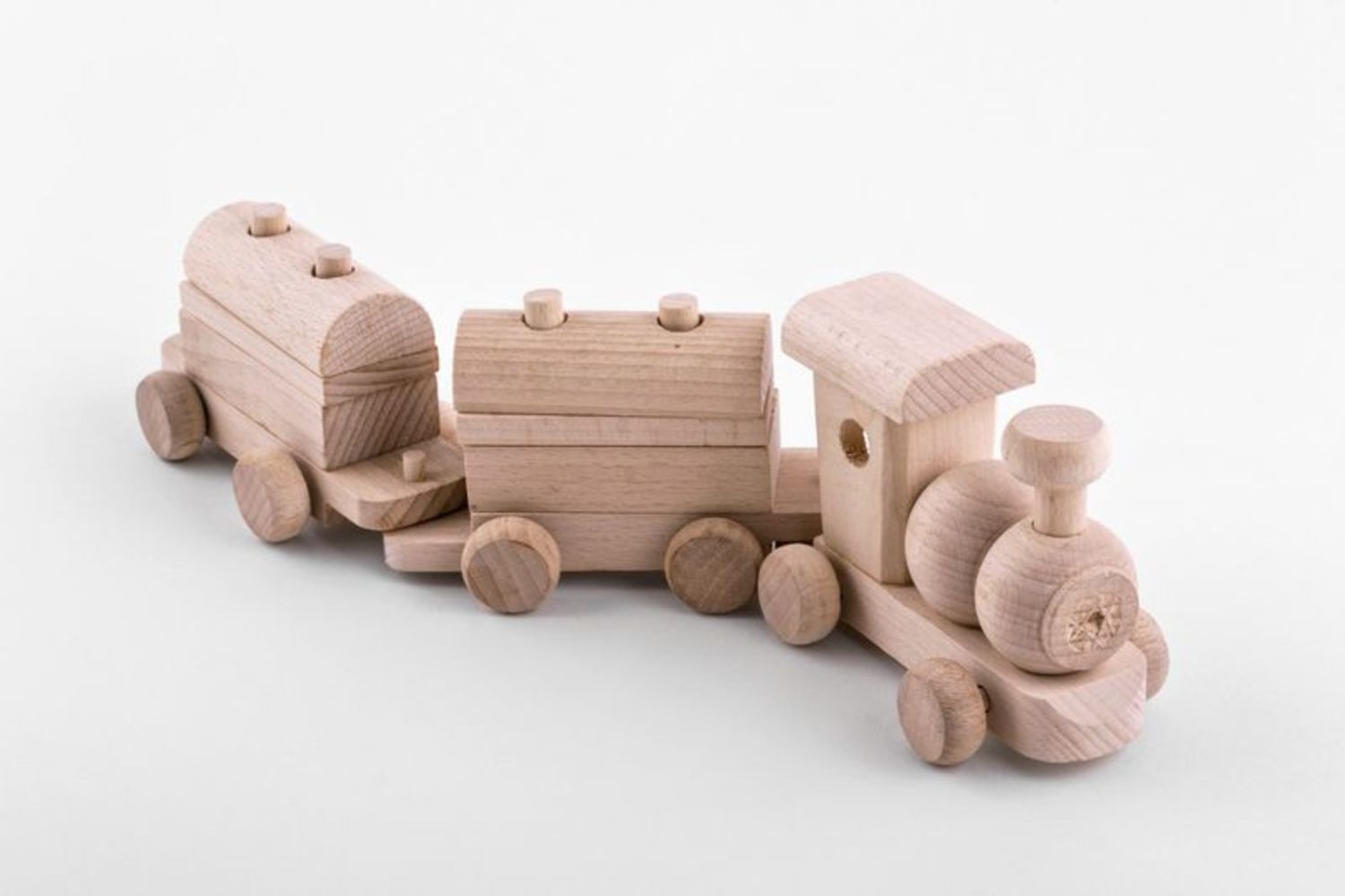 Wooden train with wagons photo 6