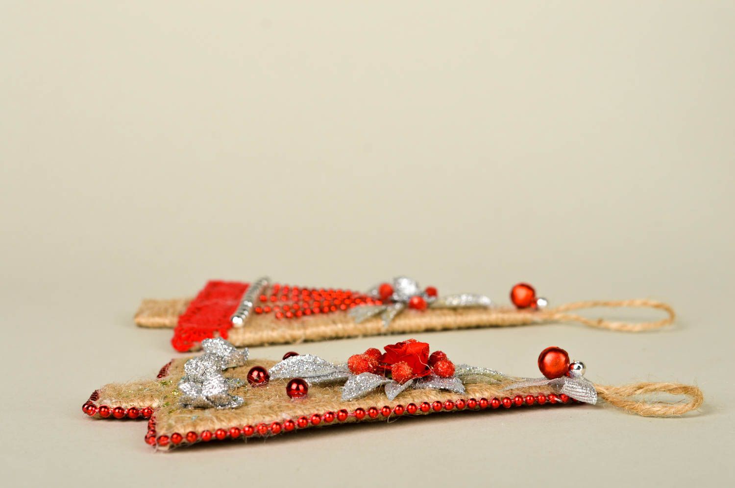 Set of 2 handmade Christmas tree decorations Christmas tree pendant, nice gift photo 3
