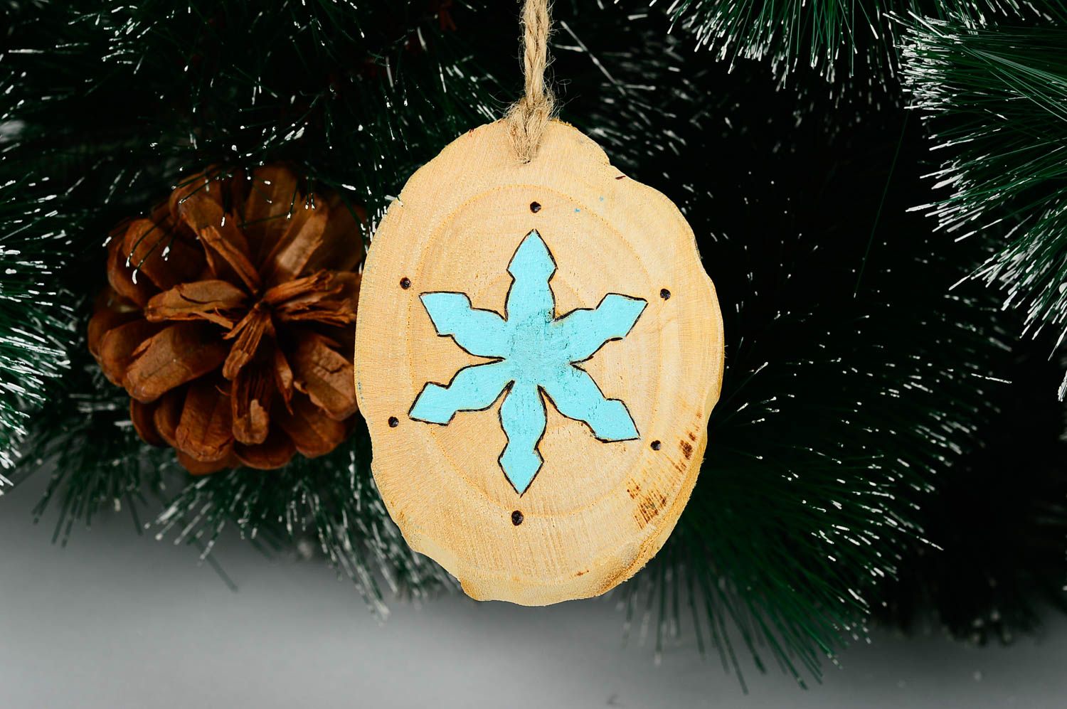 Игрушка на елку handmade декор для дома игрушка из дерева рождественская фото 1