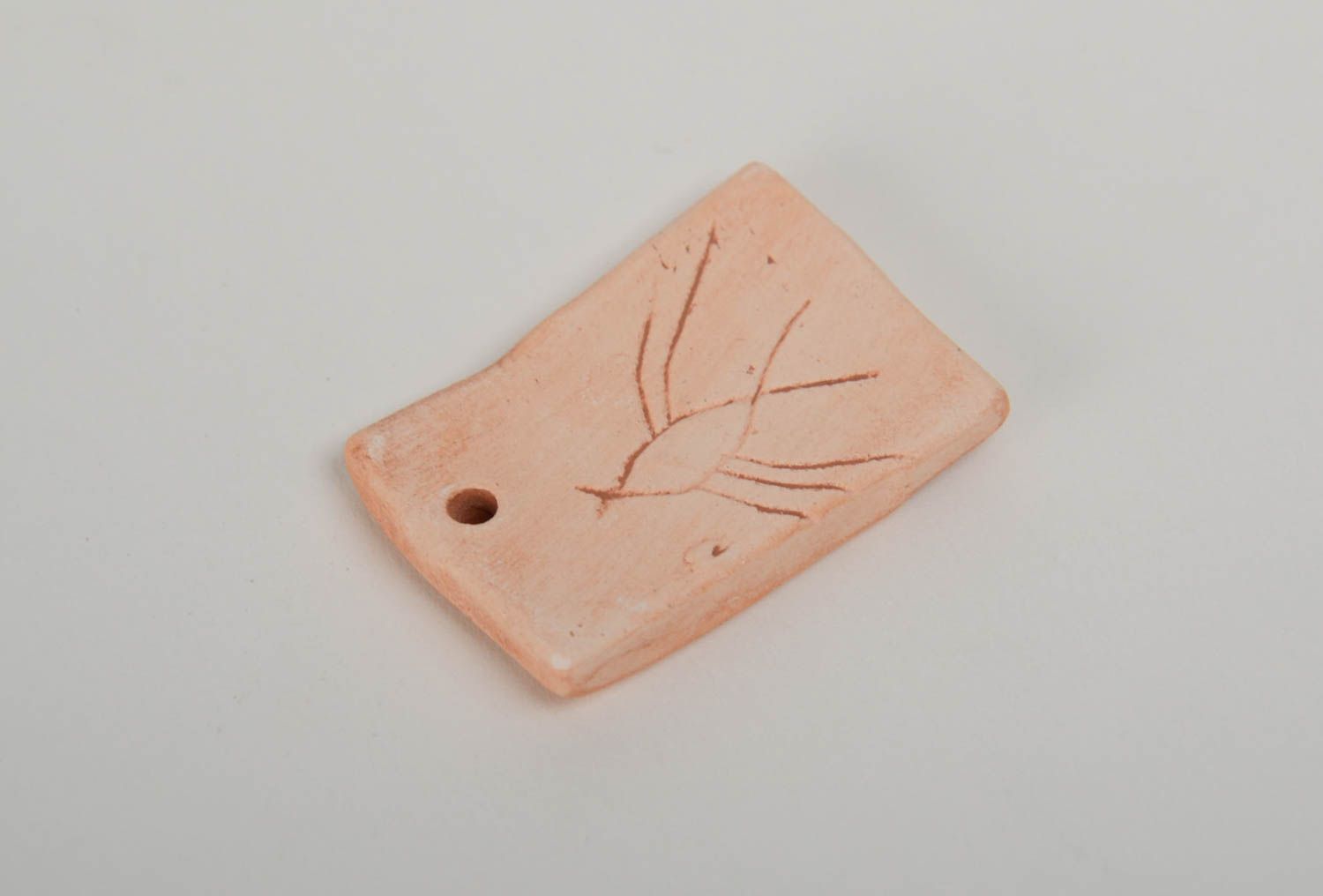 Small handmade clay blank for pendant making DIY jewelry supplies photo 3