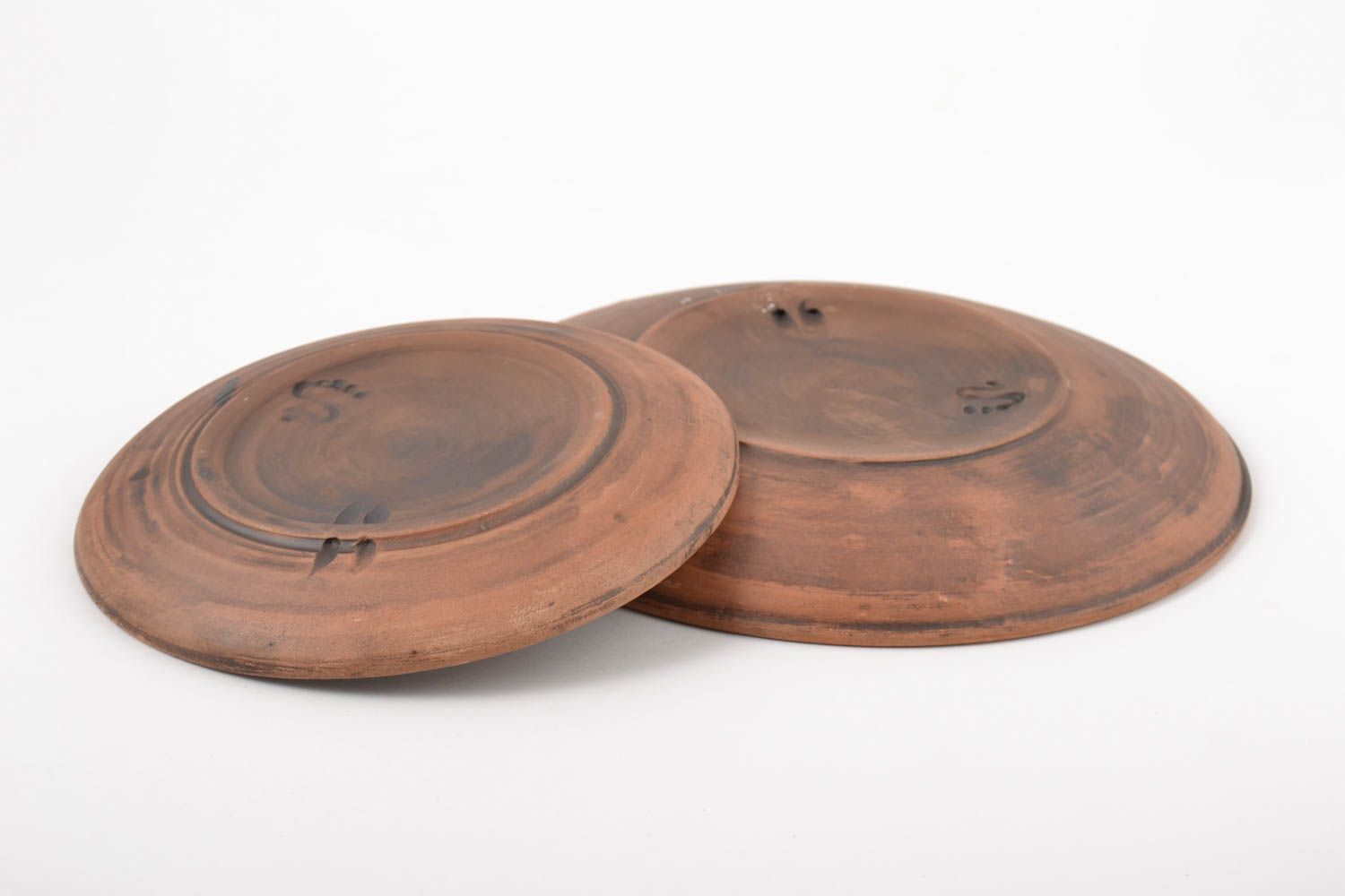 Керамические тарелки ручной работы глиняная посуда расписные тарелки 2 штуки фото 4