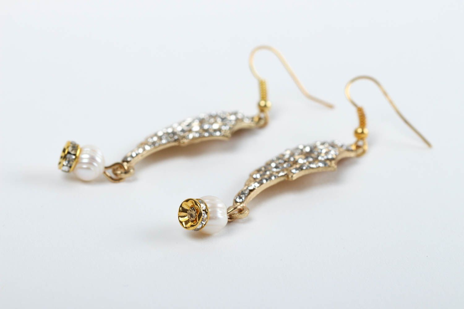 Handmade Modeschmuck Ohrhänger Ohrringe mit Perlen Accessoire für Frauen  foto 3