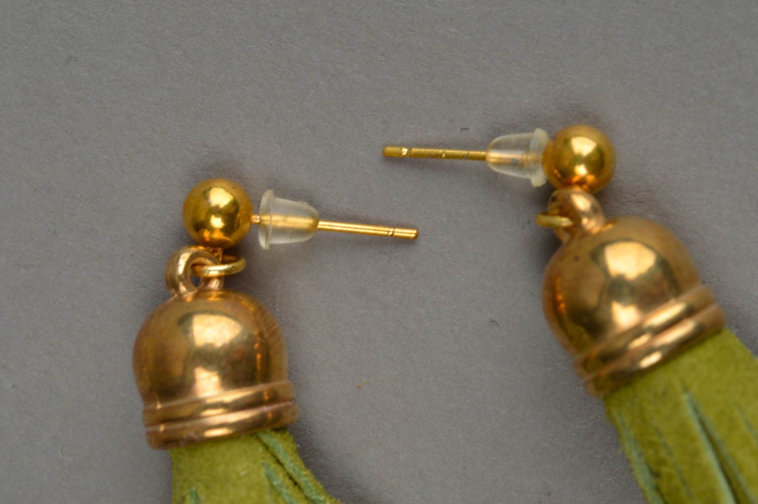 Handmade lange Ohrringe Damen Schmuck Accessoires für Frauen in Grün schön toll foto 5