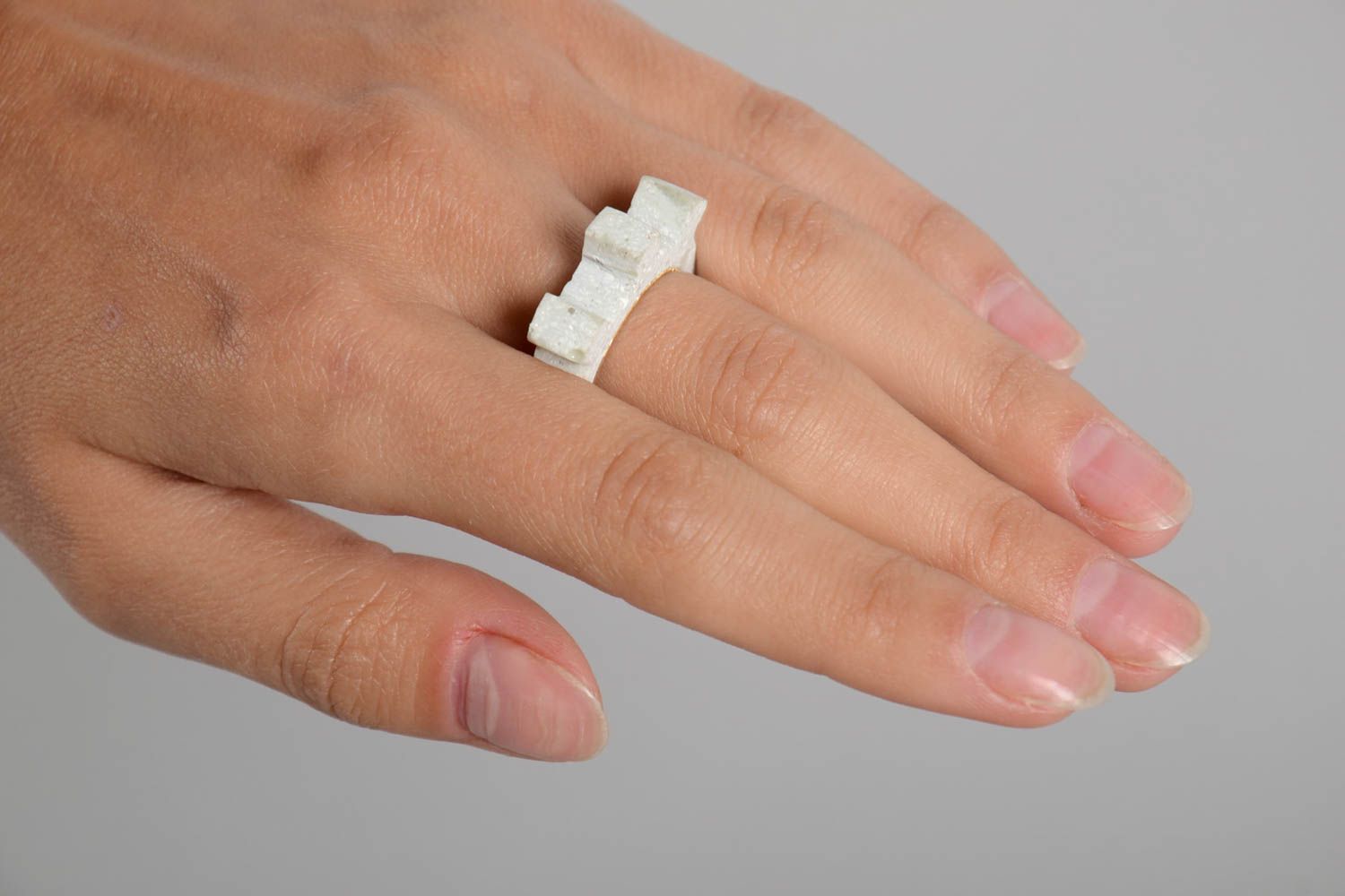 Массивная бижутерия кольцо ручной работы оригинальное женское кольцо  с зубцами фото 2