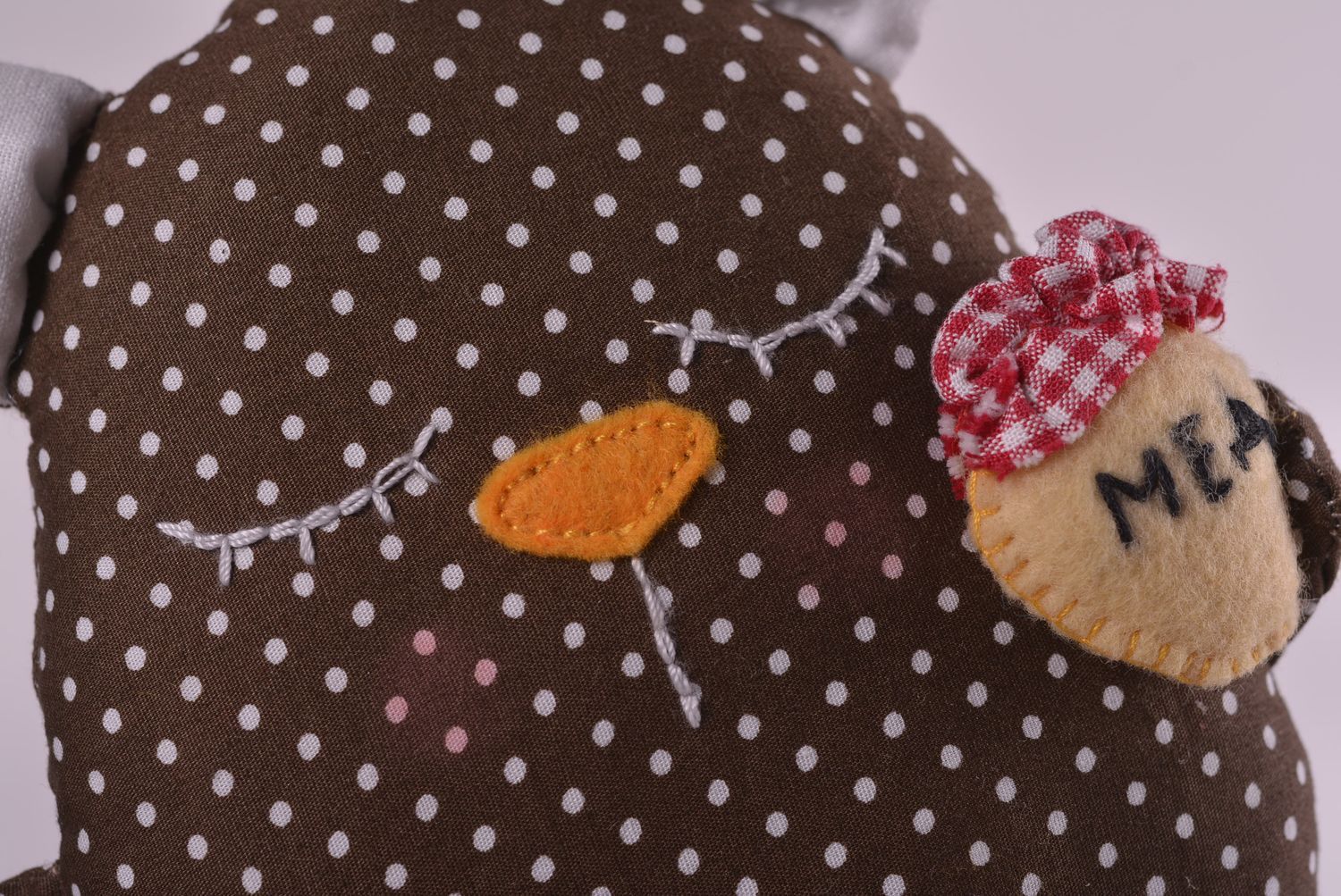 Handmade soft toy unusual textile bear toy beautiful designer soft toy photo 4