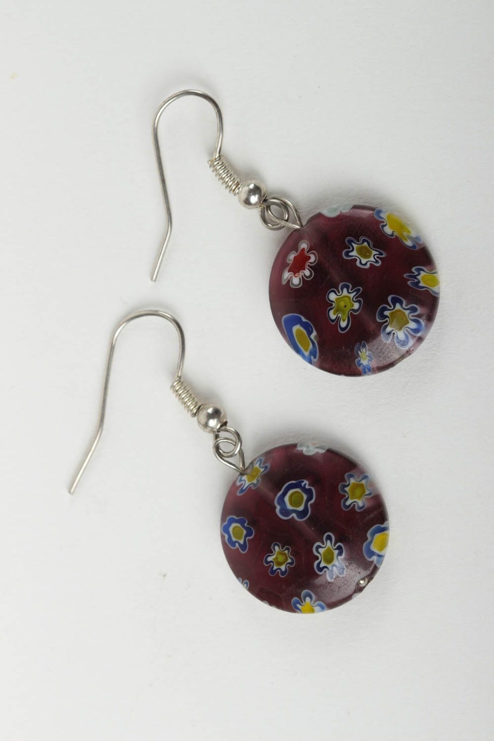 Handmade beautiful glass jewelry stylish dangling earrings designer earrings photo 2