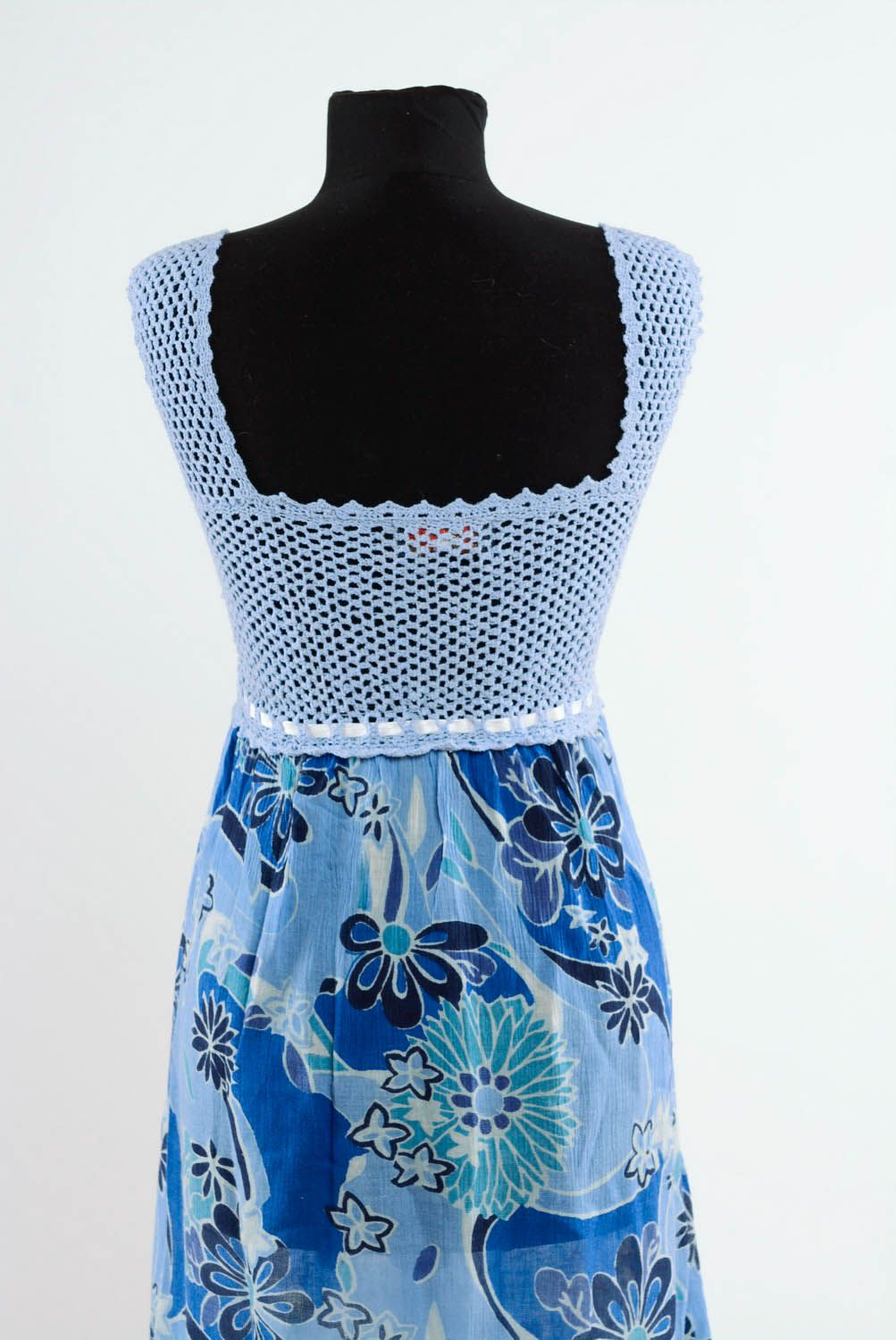 Half-woolen and acrylic dress Blue photo 4