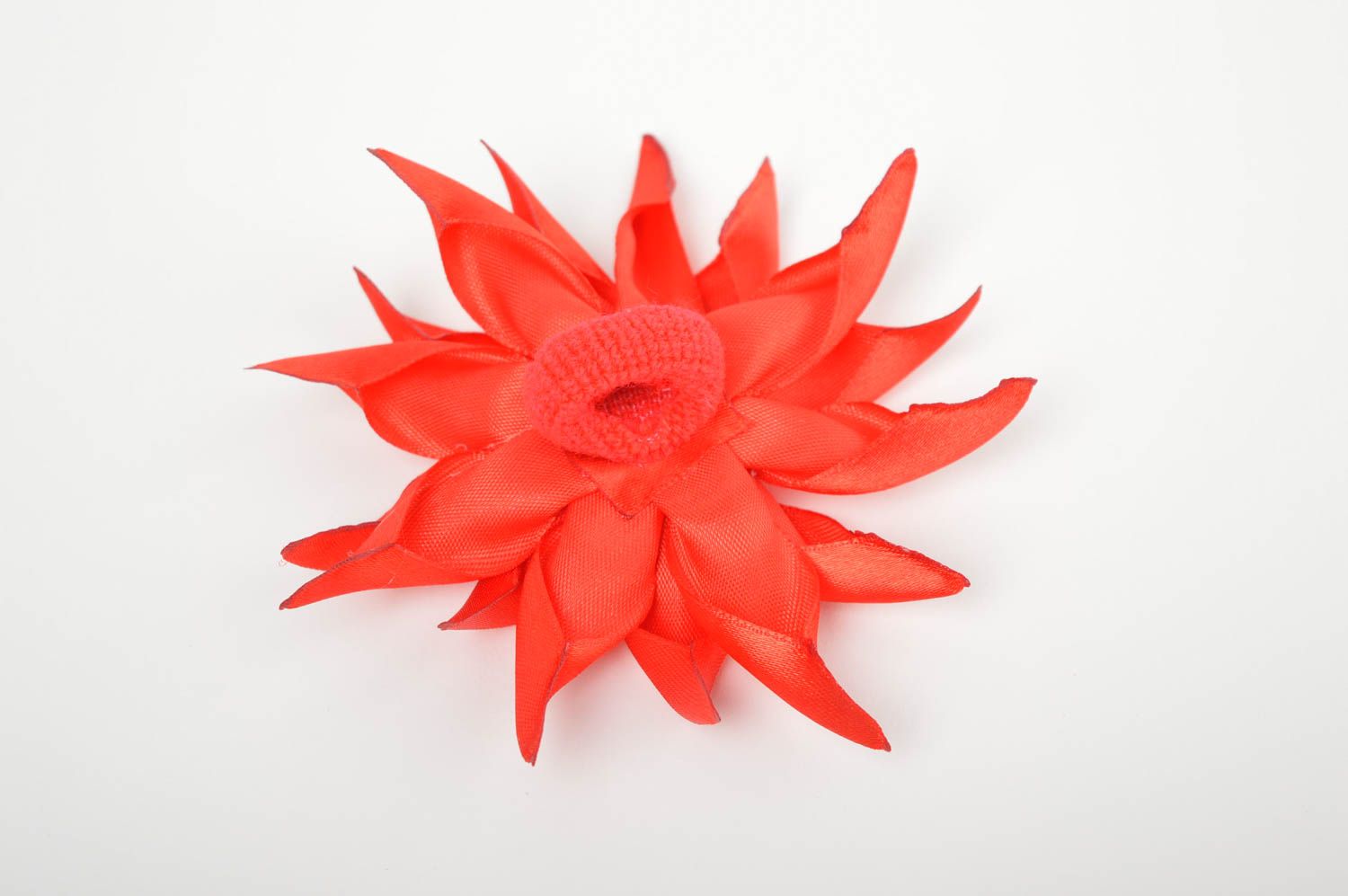 Goma para el pelo artesanal flor roja accesorio para niñas regalo original foto 4