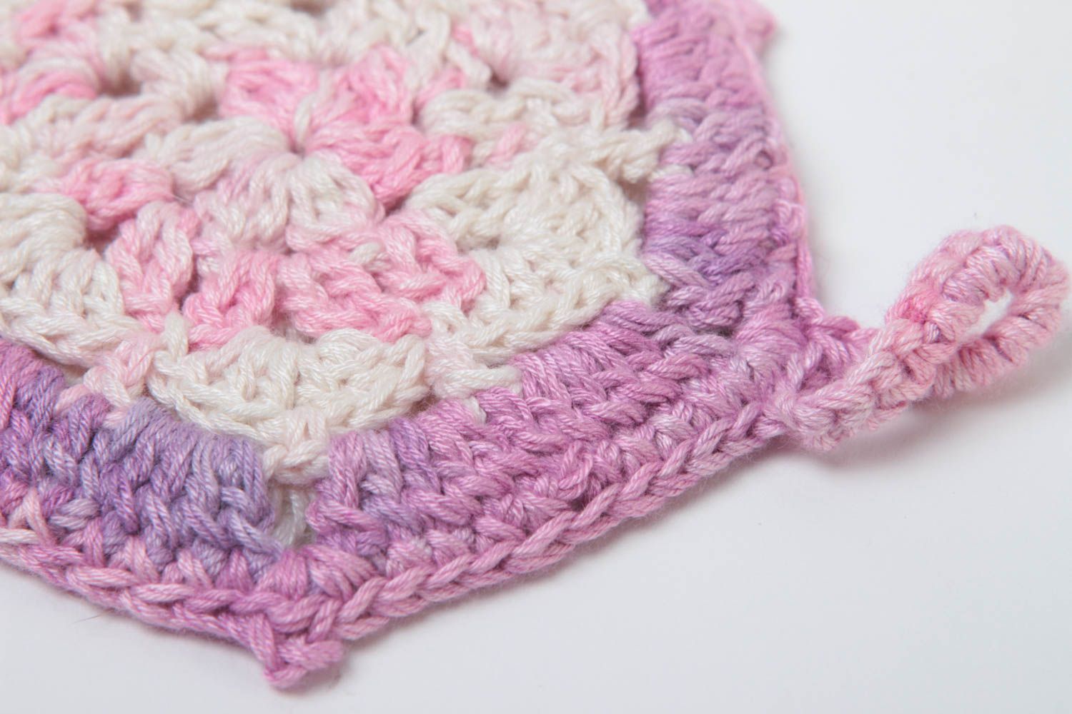 Manique au crochet faite main Textile de cuisine rose-mauve Accessoire cuisine photo 3