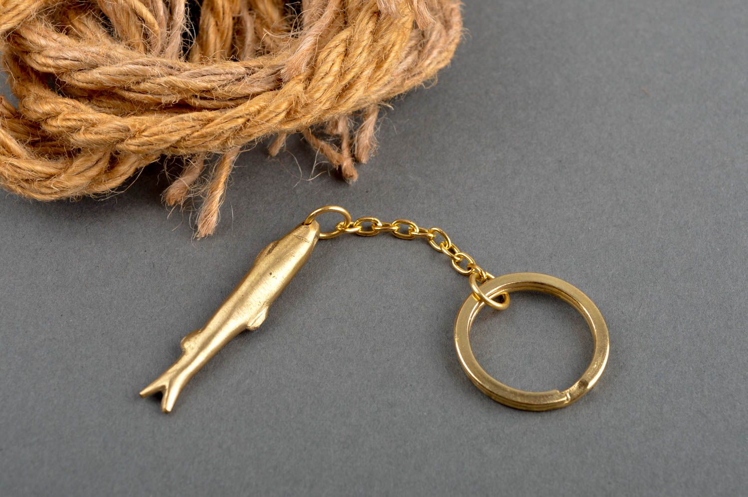 Handmade metal keychain cute accessories for key unusual brass keychain photo 1