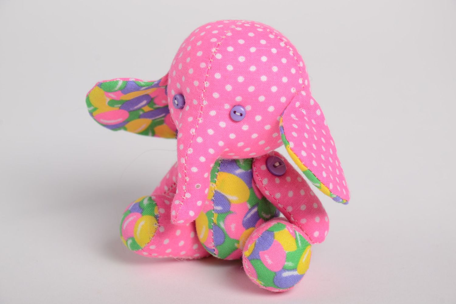 Игрушка слоник ручной работы детская игрушка хлопковая мягкая игрушка розовая фото 5