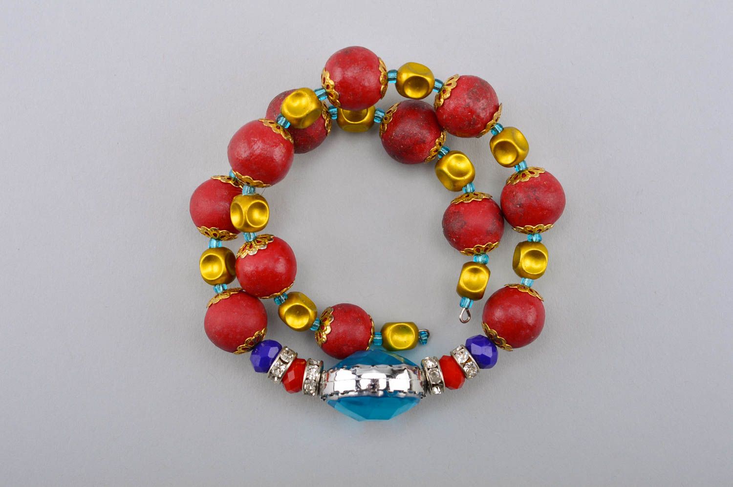 Handmade stylish bracelet unusual beaded bracelet jewelry with crystal photo 2