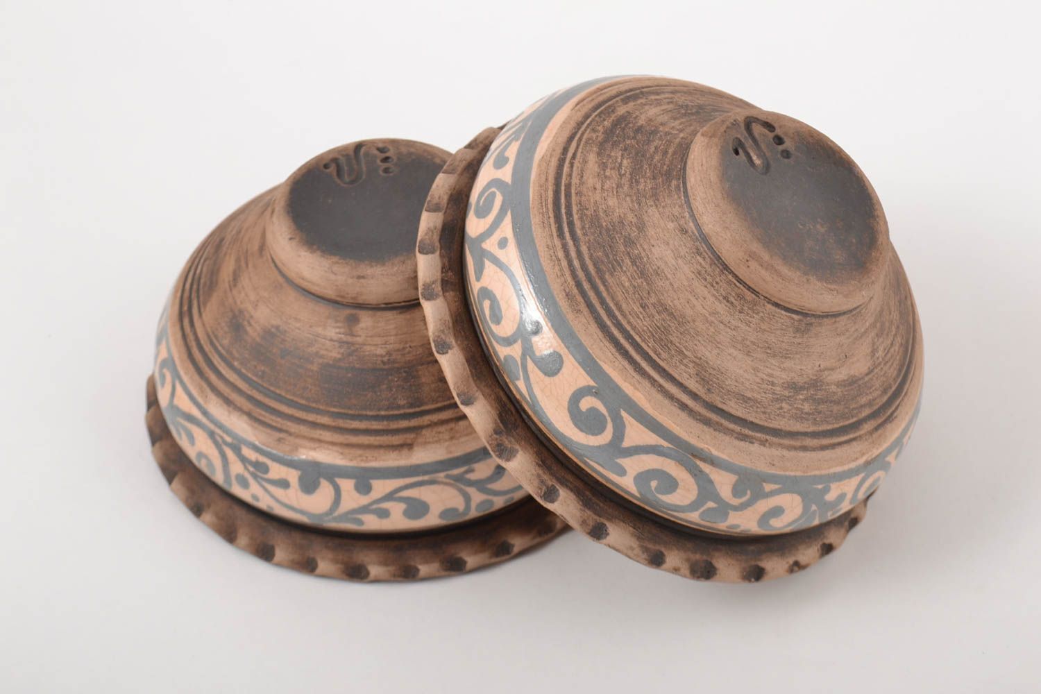 Schüssel Set handmade Keramik tiefe Schalen aus Ton 2 Stück 500 ml für Küche foto 4