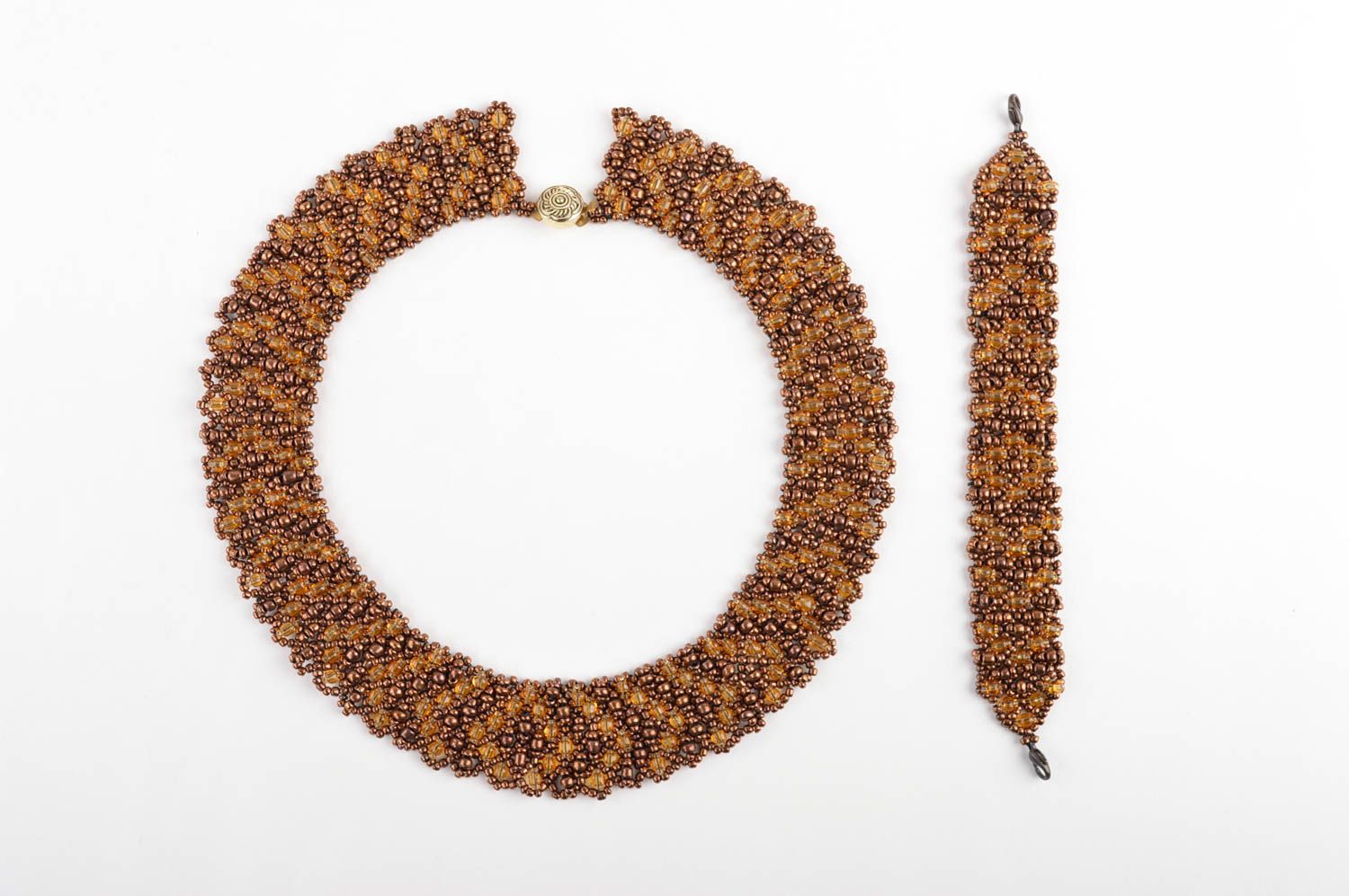 Handmade beaded necklace wrist bracelet designs costume jewelry set ideas photo 2