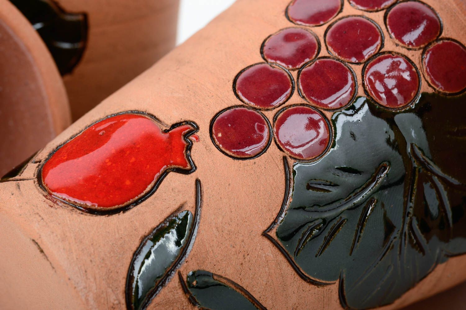 Lot de Verres à eau faits main peints originaux Vaisselle céramique 4 pièces photo 4
