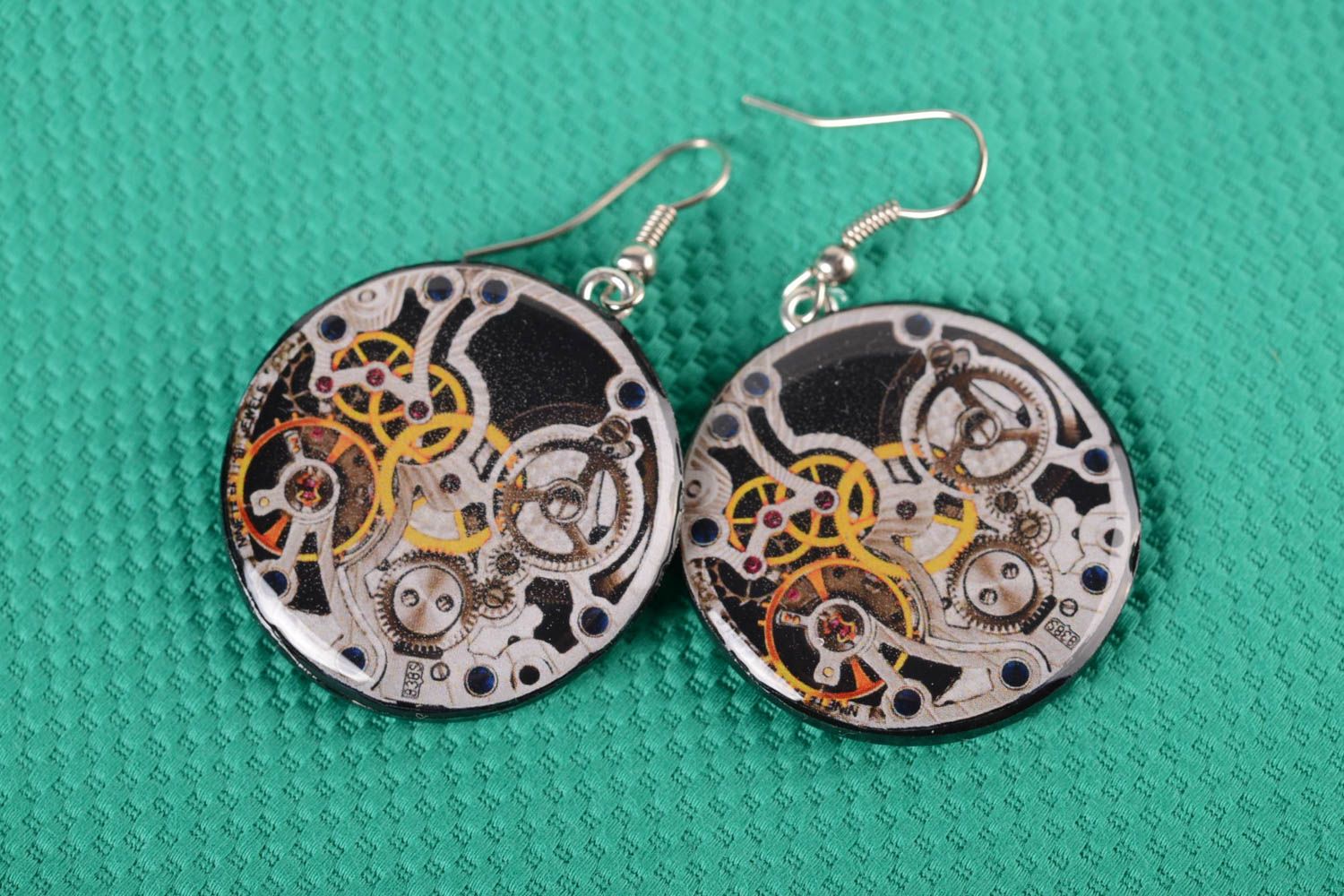 Stylish handmade round earrings polymer clay ideas cool accessories for women photo 1