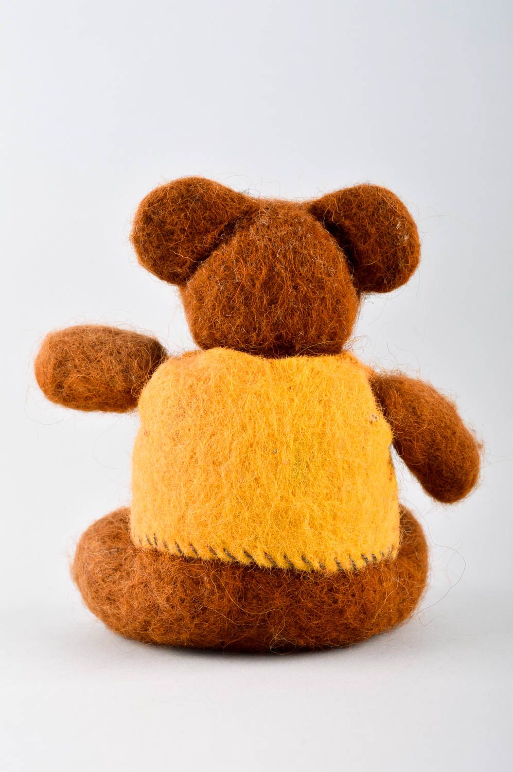 Peluche décorative fait main Jouet en laine ourson marron Cadeau enfant photo 8