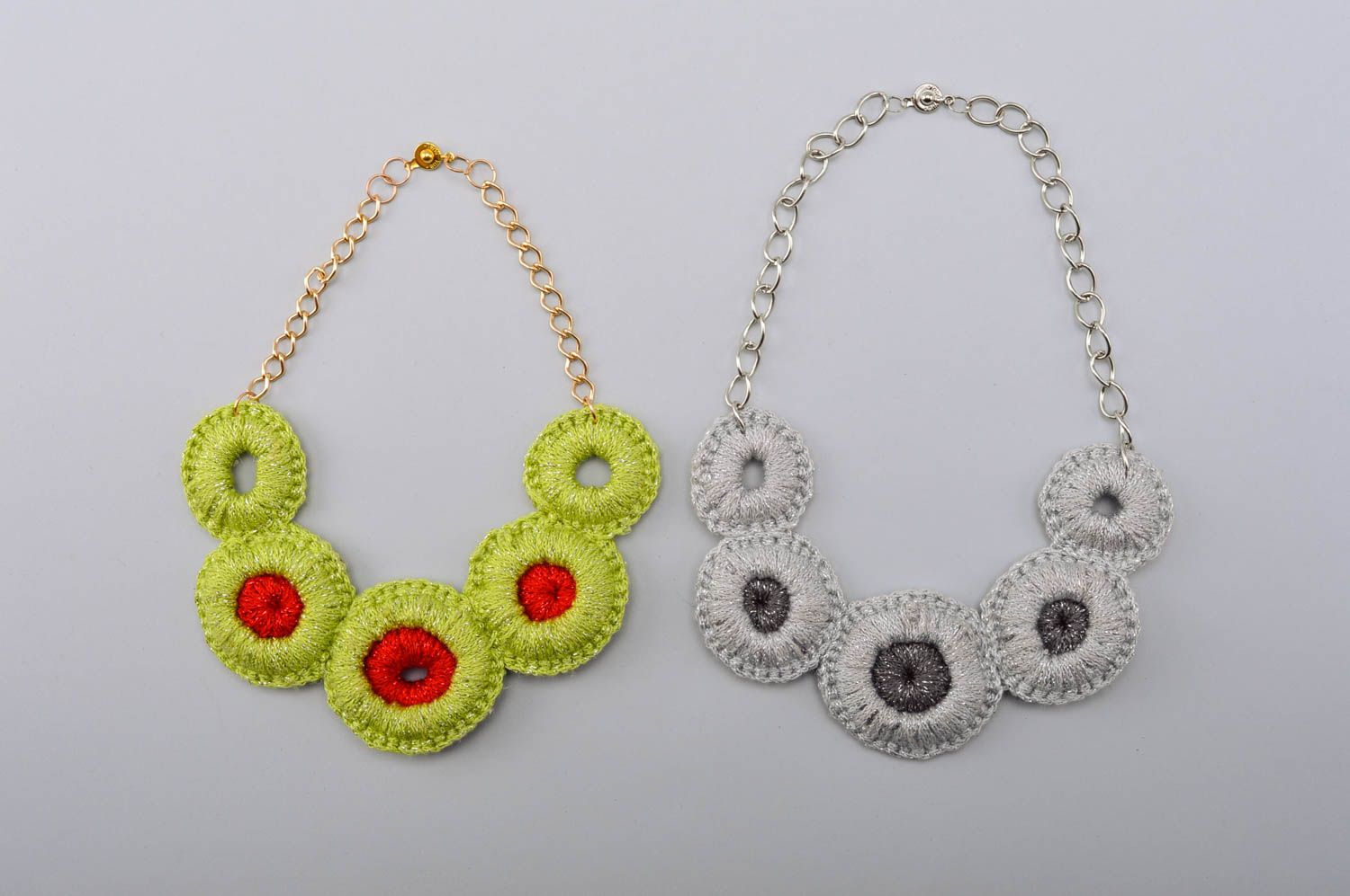 Designer necklace handmade stylish accessory textile necklace for girls photo 5
