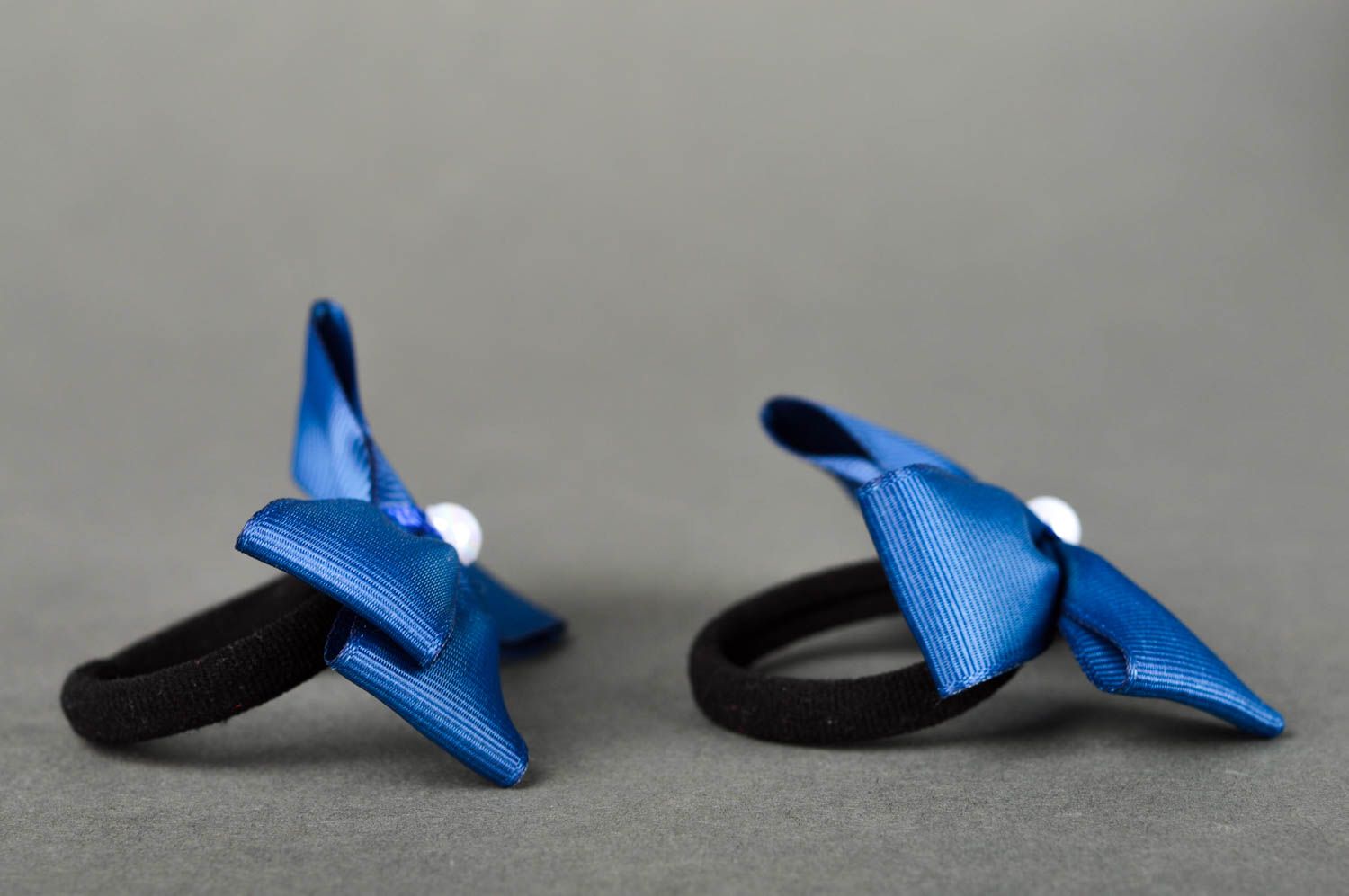Gomas para el pelo azules accesorios para niñas hechos a mano regalos originales foto 5