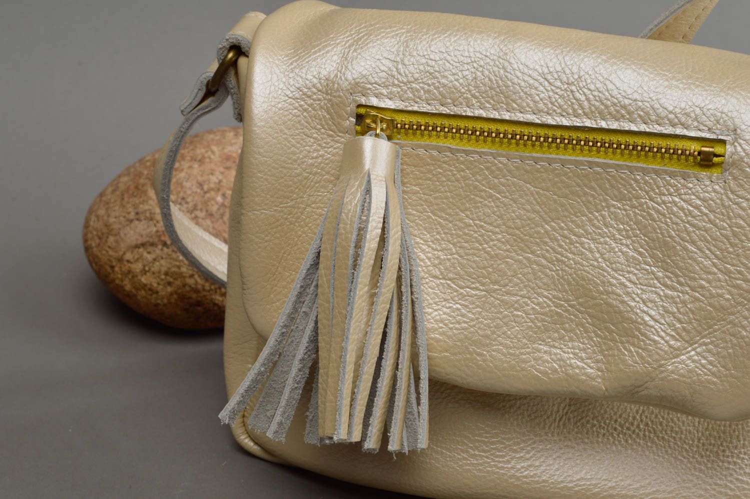 Bolso de piel natural hecho a mano accesorio para mujer regalo original foto 2