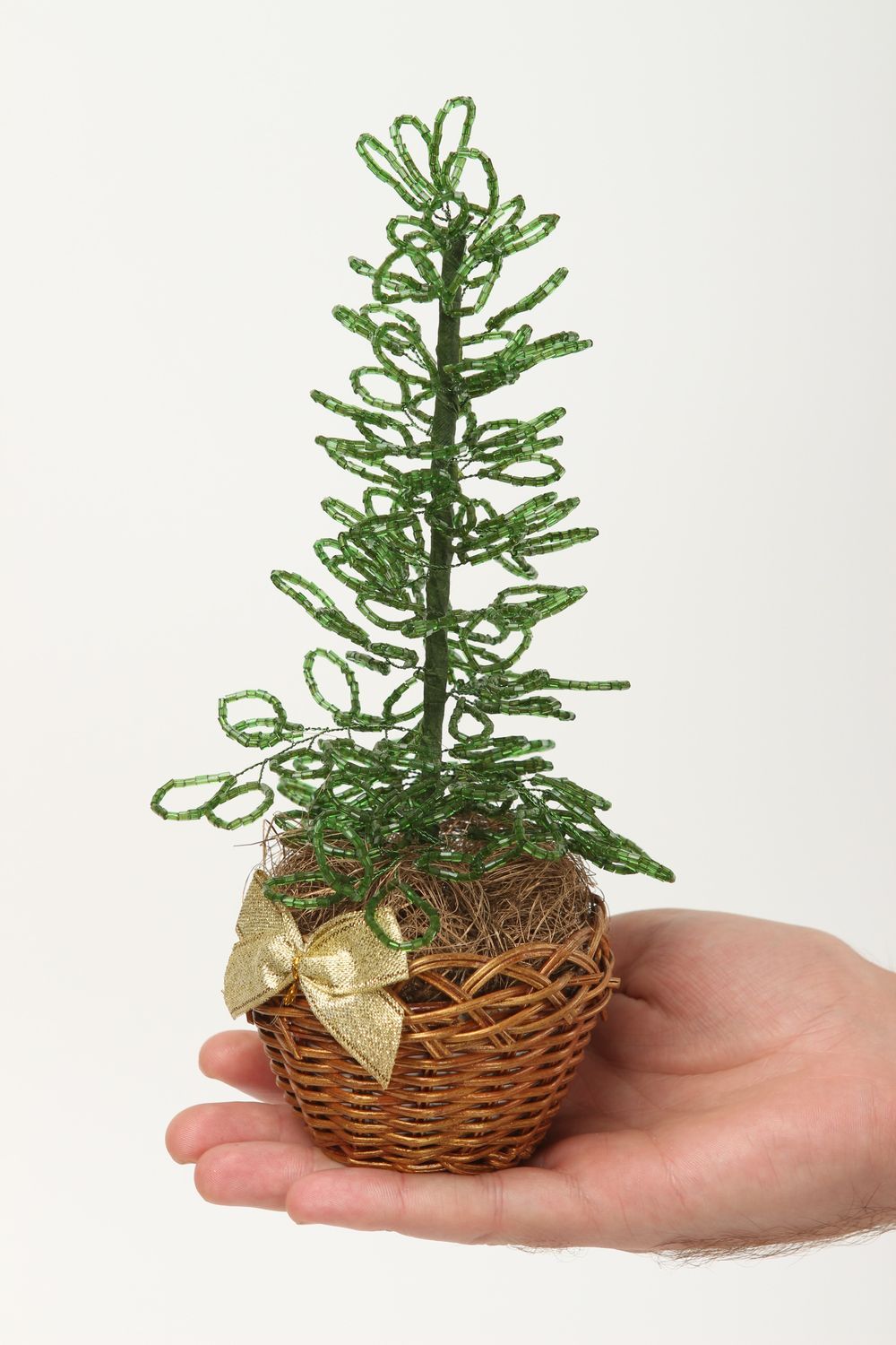 Árbol artificial hecho a mano elemento decorativo regalo original Abeto en cesto foto 5