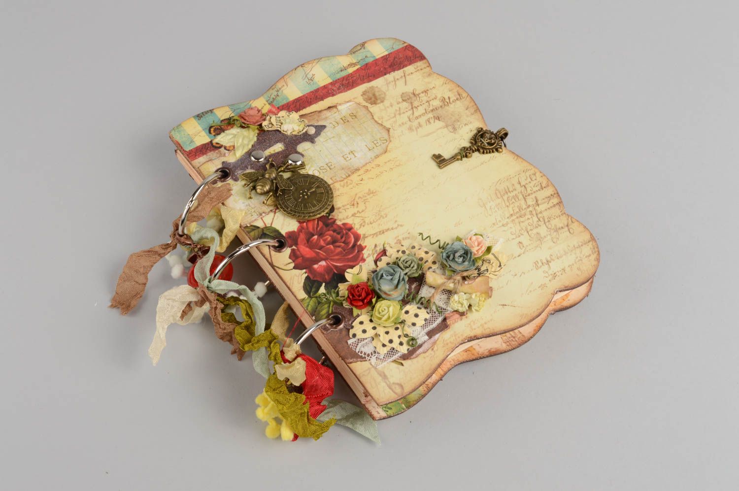 Handmade designer art book colorful scrapbooking vintage Shabby Chic notebook photo 2