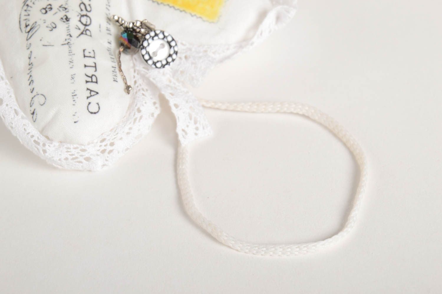 Coeur à suspendre Accessoire design fait main blanc Déco maison cadeau photo 3