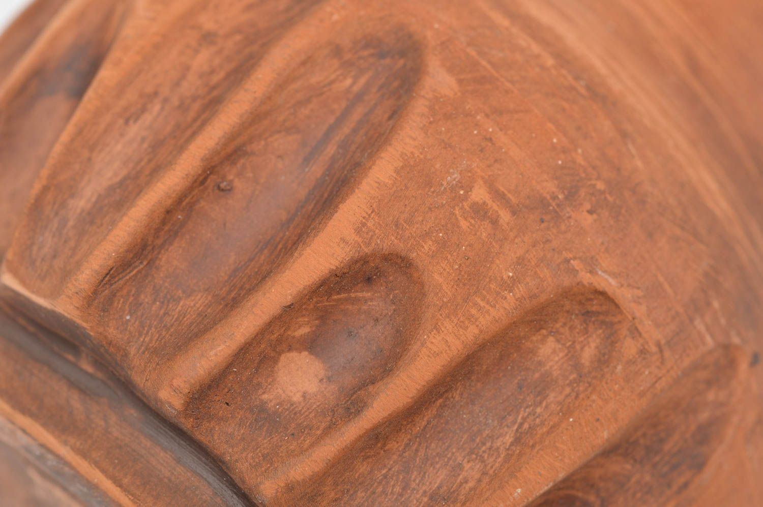 Cruche avec anse en argile faite main modelée marron 20 cl style ethnique photo 5