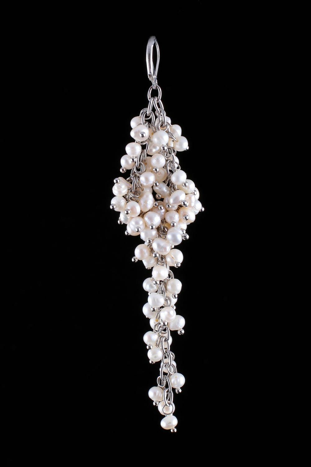 Perlen Ohrringe handgefertigt Designer Schmuck Accessoires für Frauen lang foto 2